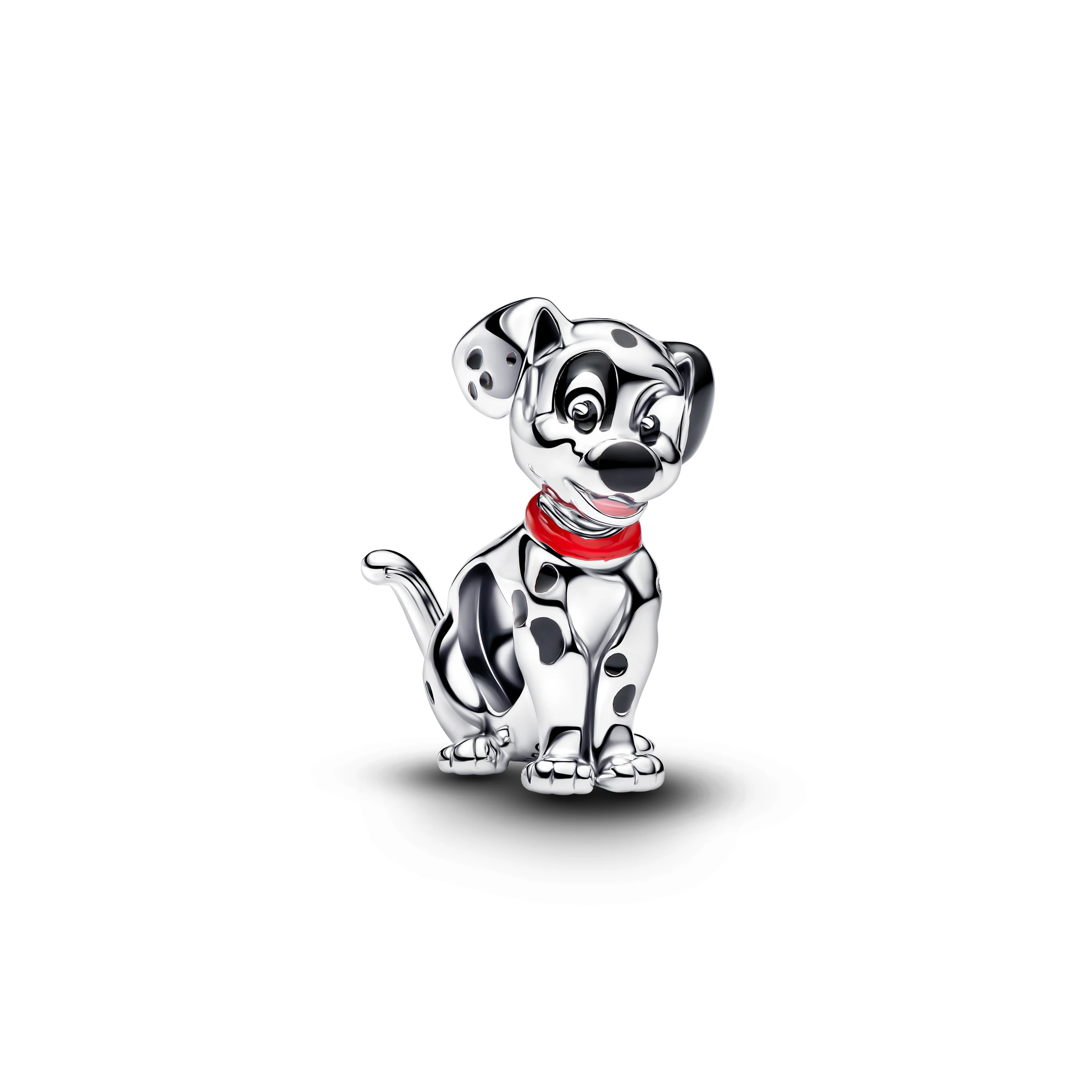 Disney Patch Sterling Sillver Charm With Red, Pink And Black Enamel