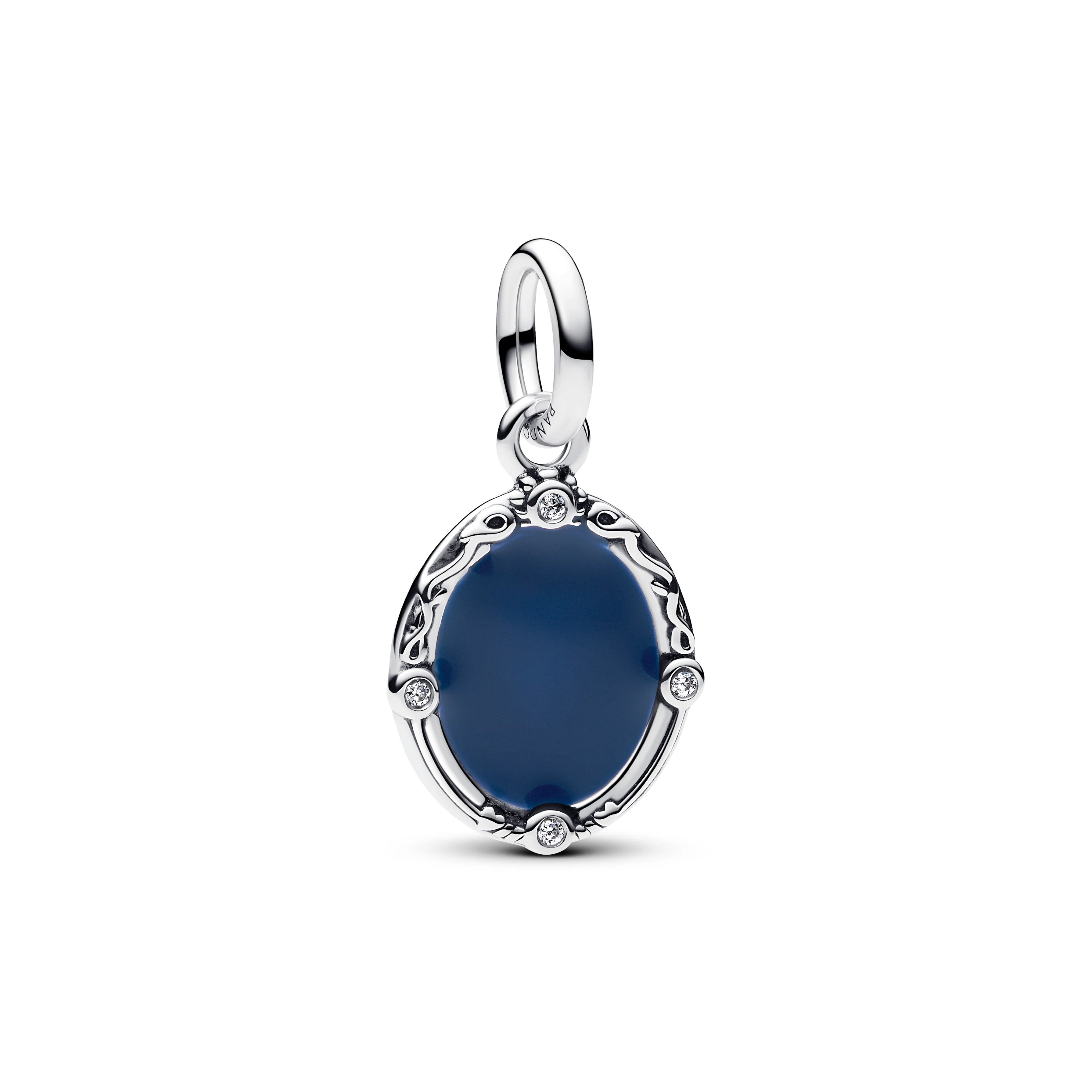 Disney Snow White Mirror Sterling Silver Dangle With Clear Cubic Zirconia And Color Changing Enamel