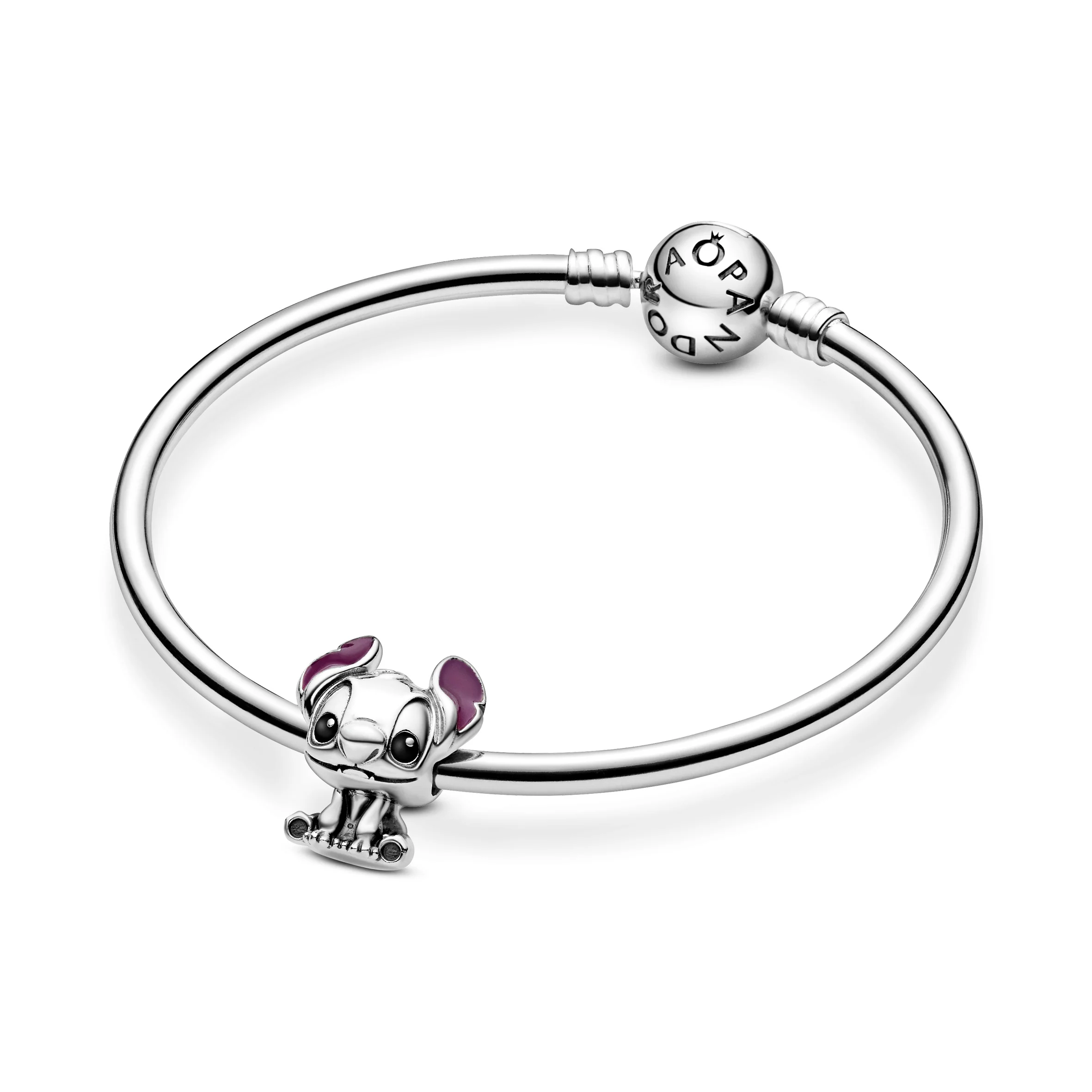 Disney Stitch Silver Charm With Black And Purple Enamel - Image 5