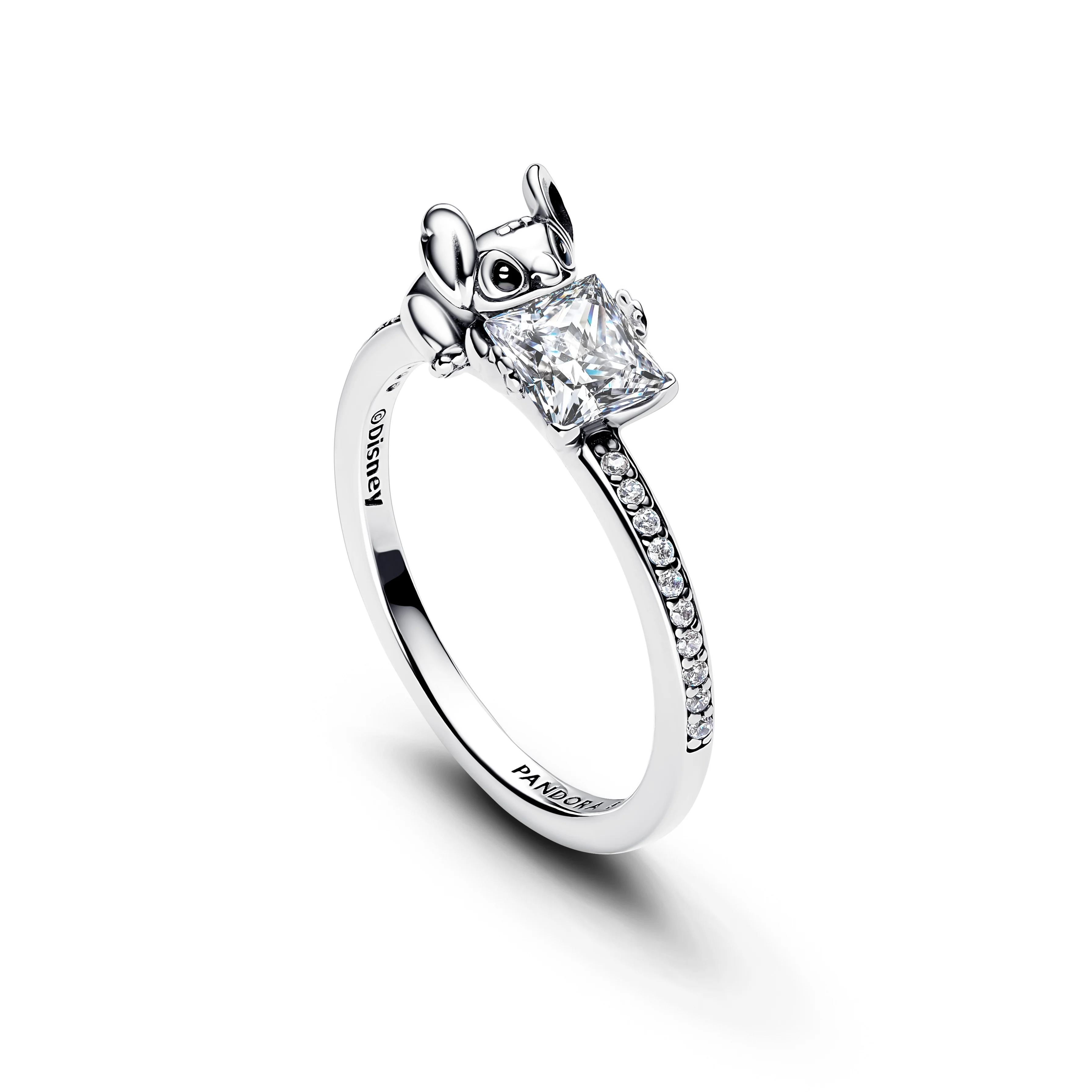 Disney Stitch Sterling Silver Ring With Clear Cubic Zirconia And Black Enamel - Image 3