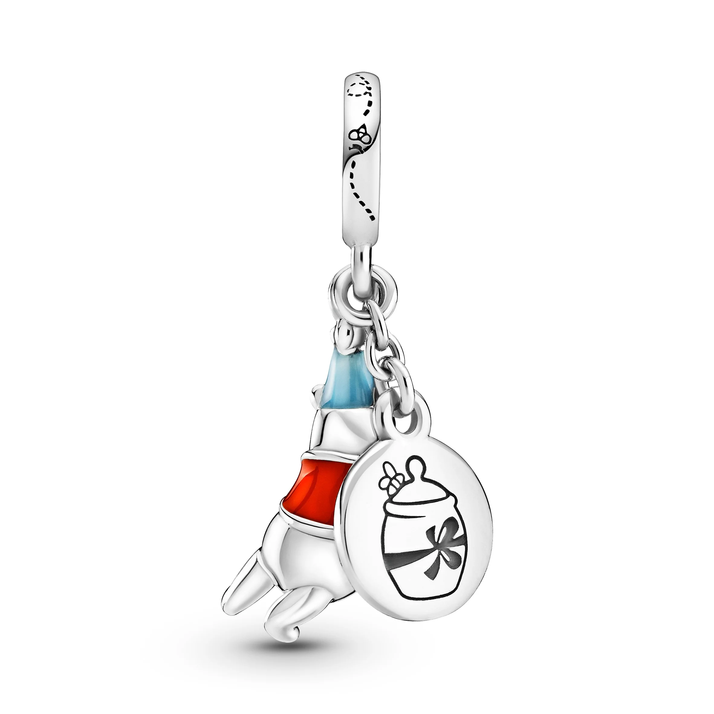 Disney Winnie The Pooh Sterling Silver Dangle With Red And Blue Enamel - Image 4