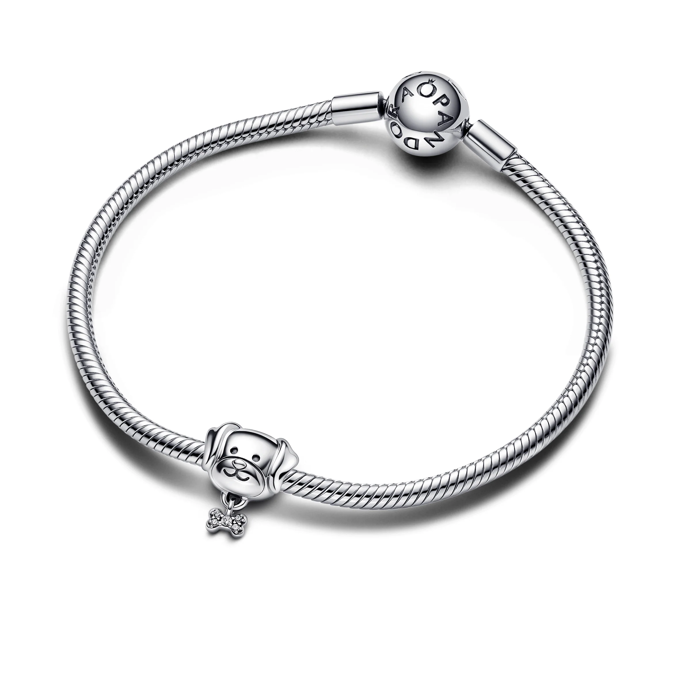 Dog Sterling Silver Charm With Clear Cubic Zirconia - Image 4