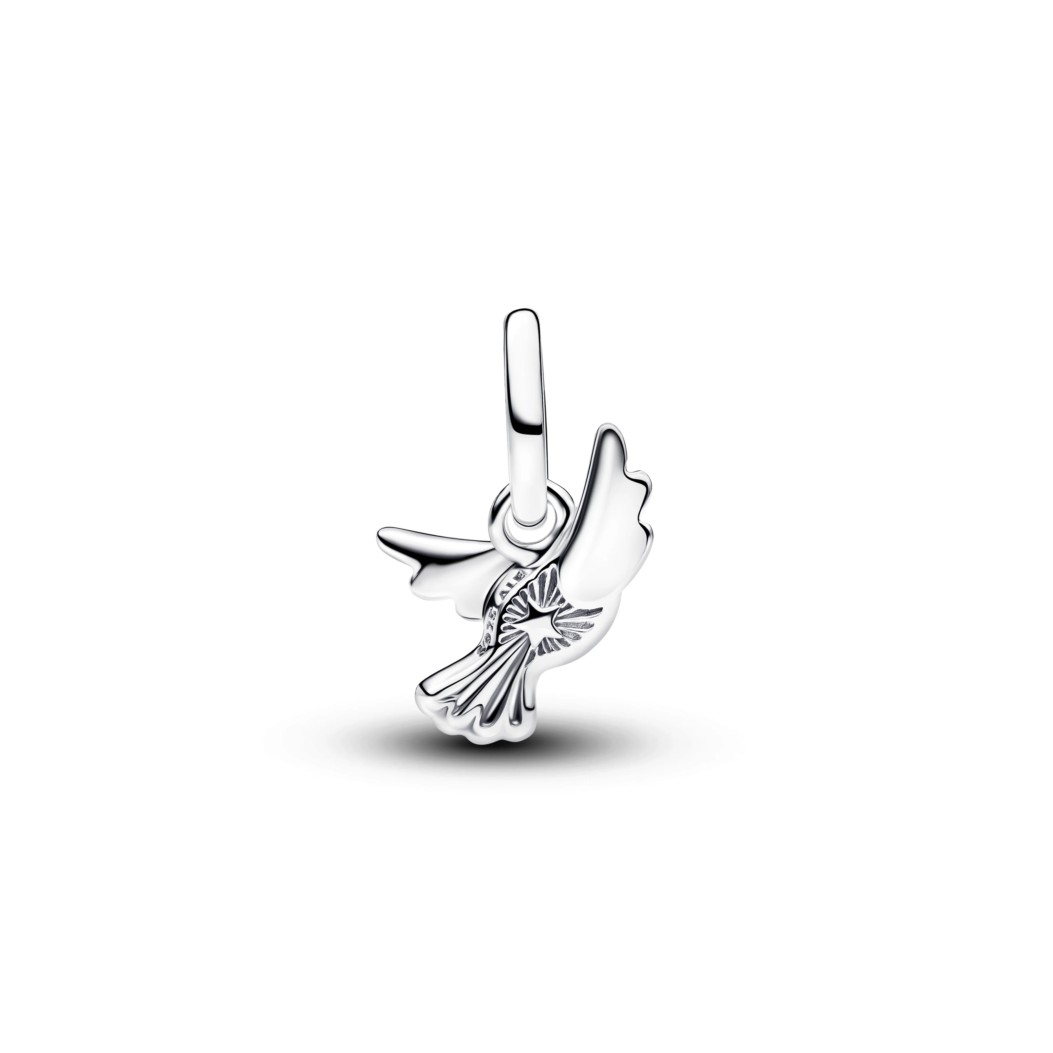 Dove Sterling Silver Mini Dangle With White Lab-Created Opal - Image 2