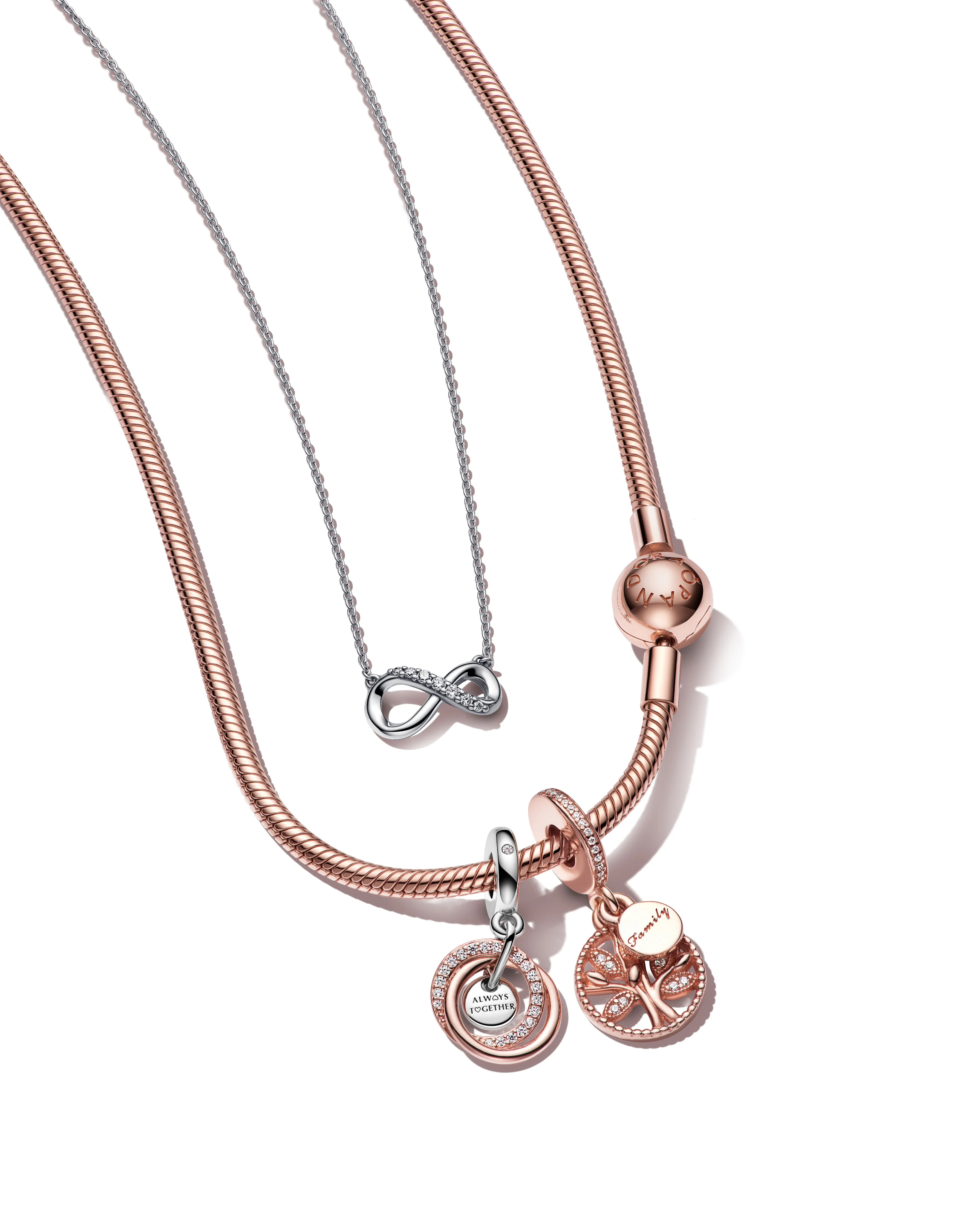 Encircled Sterling Silver And 14K Rose Gold-Plated Dangle With Clear Cubic Zirconia - Image 6