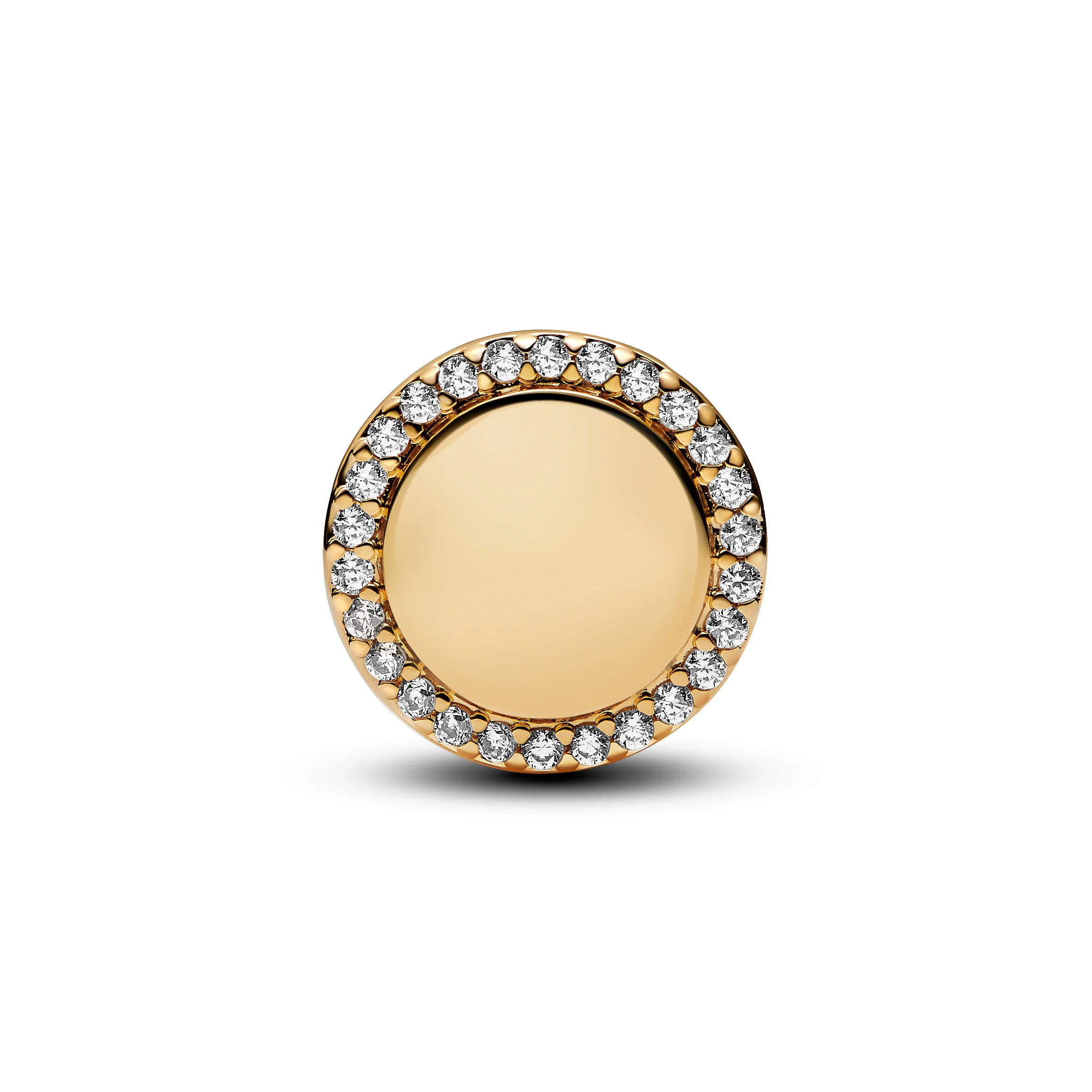 Engravable 14K Gold-Plated Charm With Clear Cubic Zirconia - Image 4