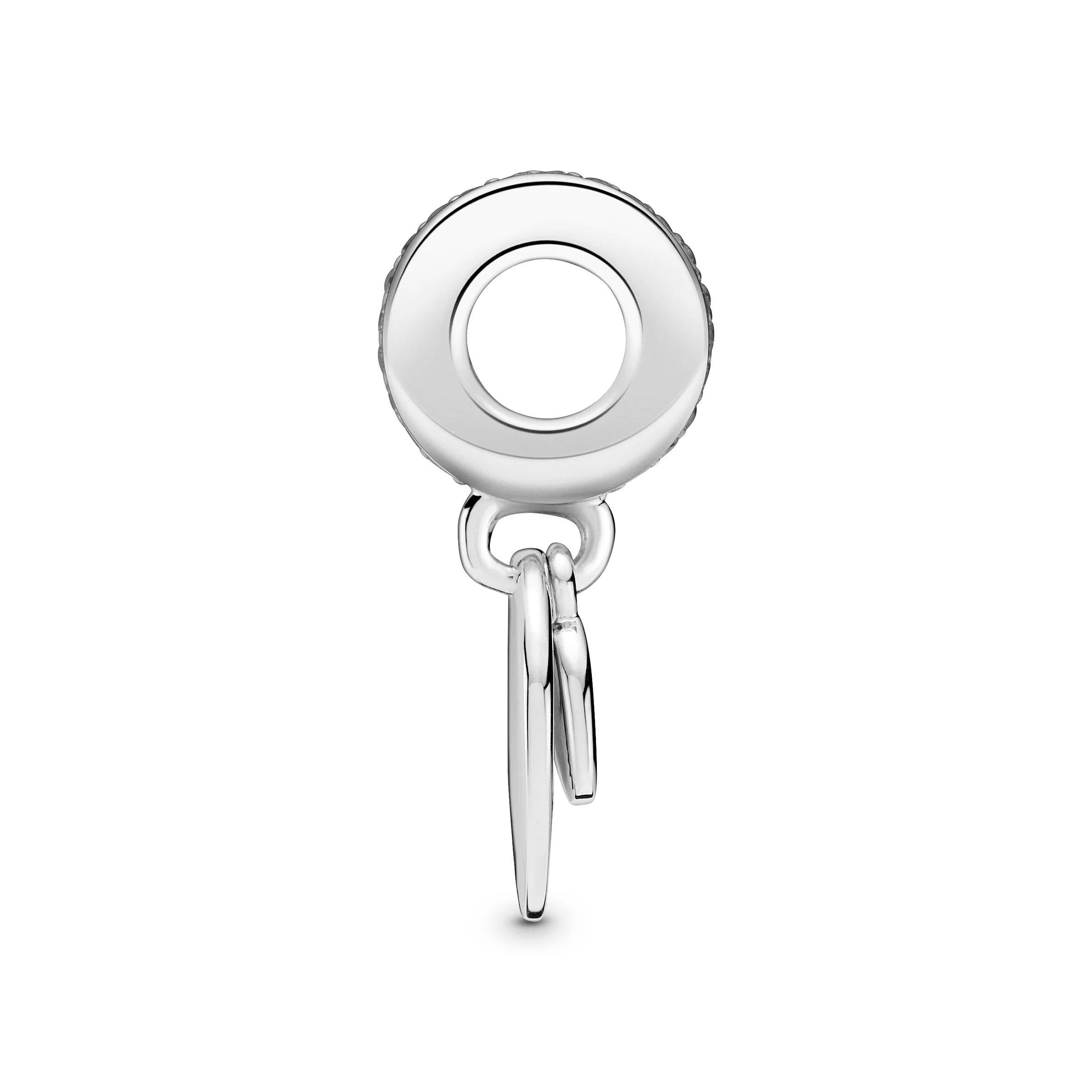 Engravable Disc And Heart Sterling Silver Dangle With Clear Cubic Zirconia - Image 5