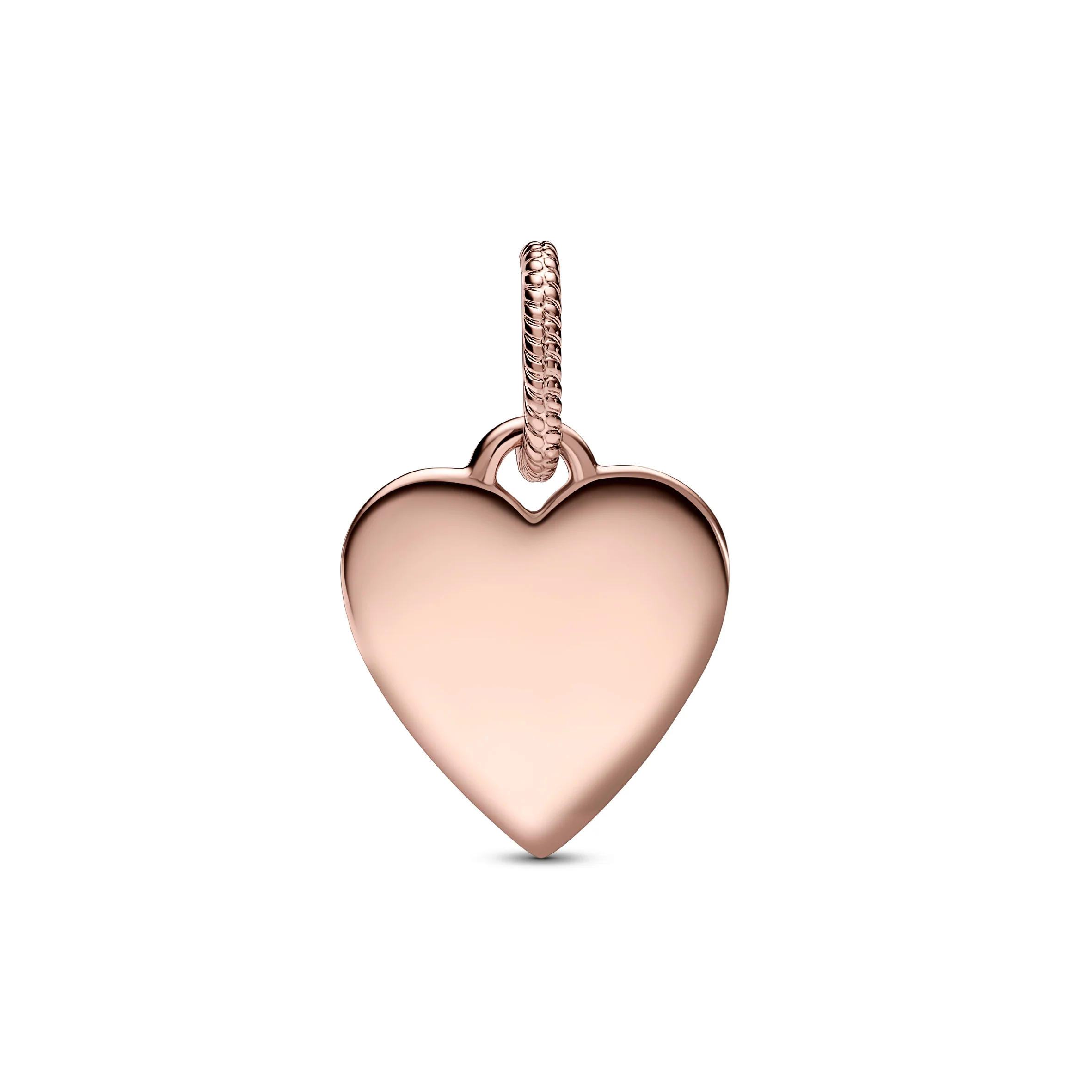Engravable Heart 14K Rose Gold-Plated Pendant - Image 3