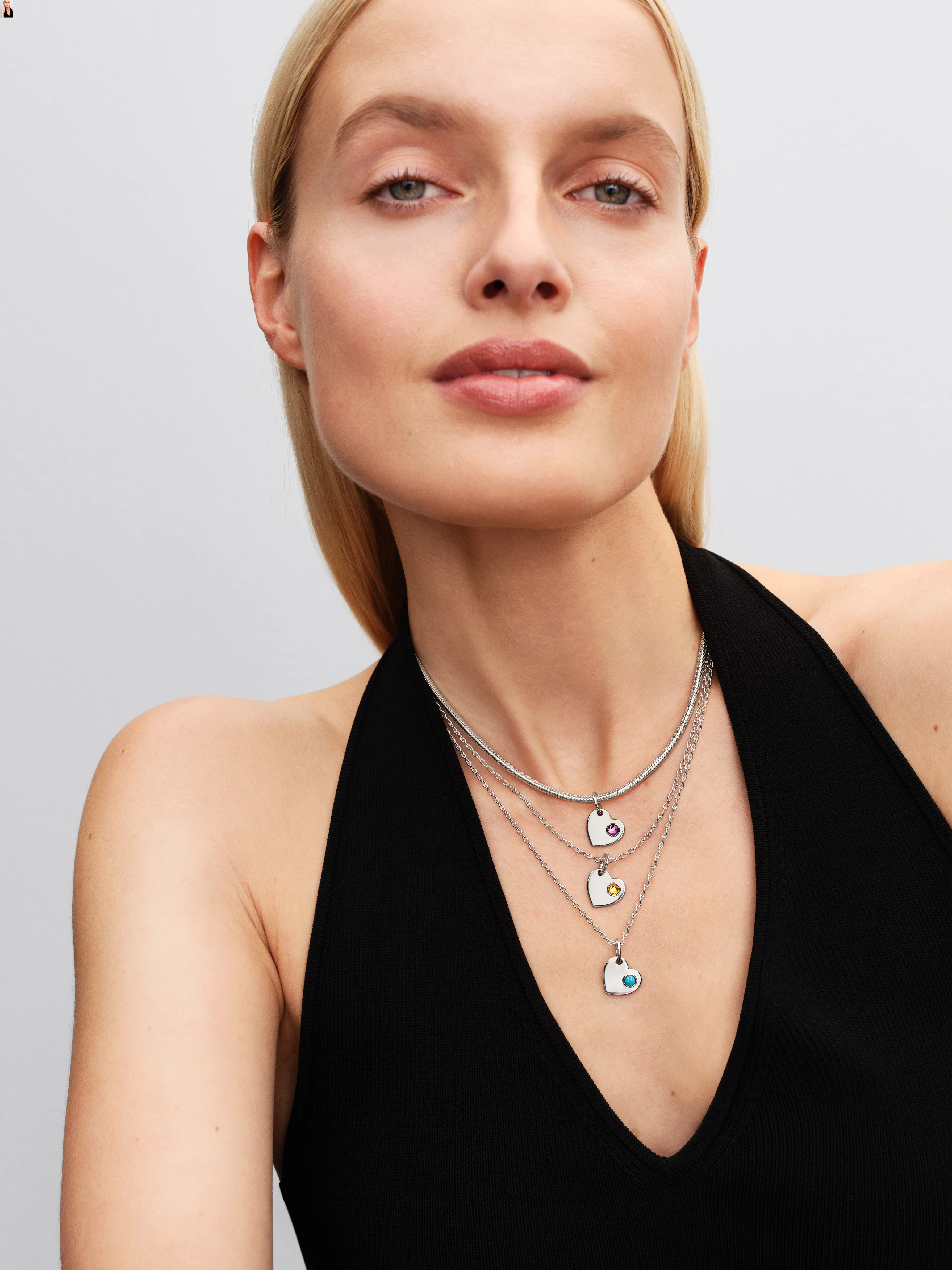 Engravable Heart Sterling Silver Dangle With Honey Coloured Crystal - Image 2