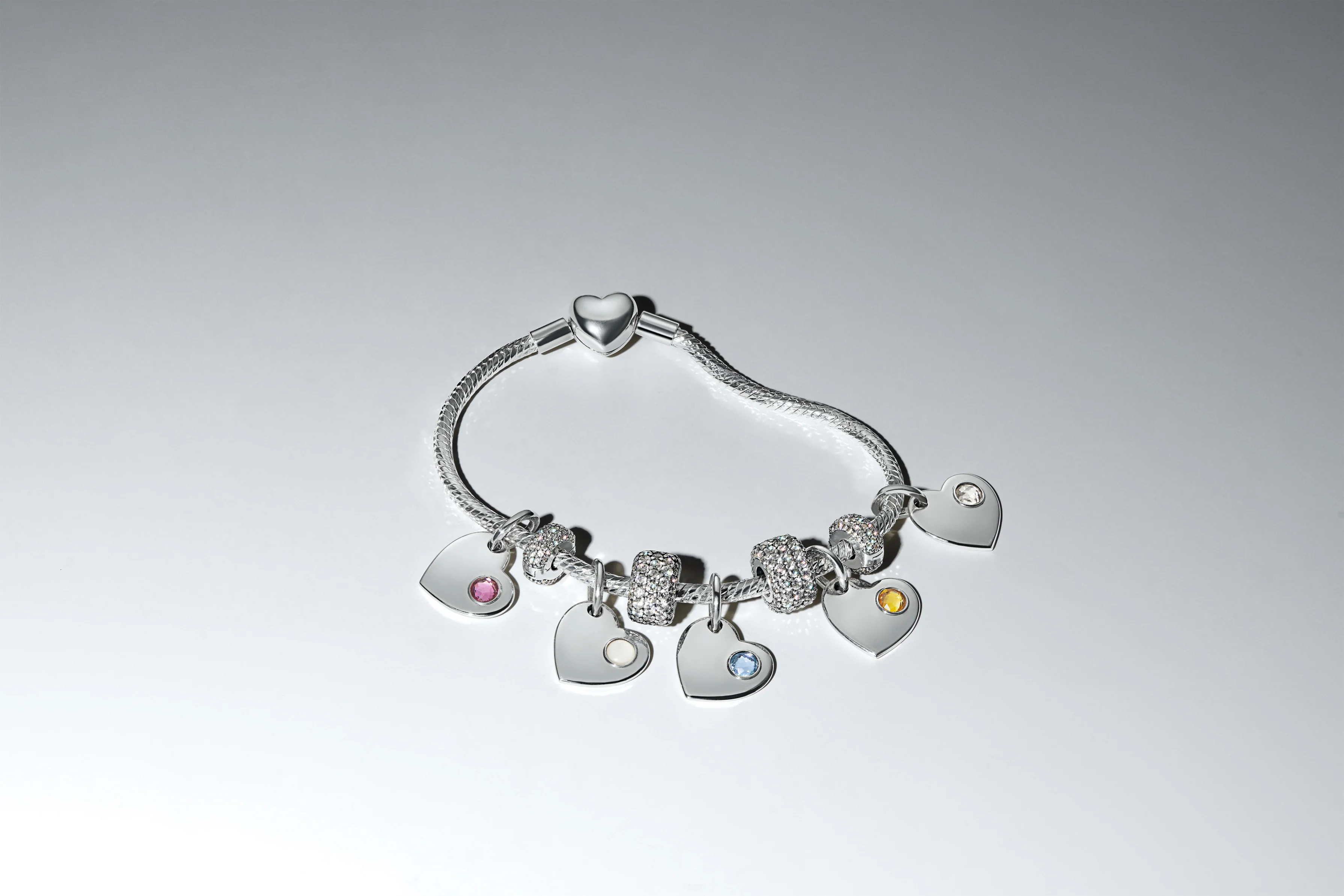 Engravable Heart Sterling Silver Dangle With Honey Coloured Crystal - Image 5