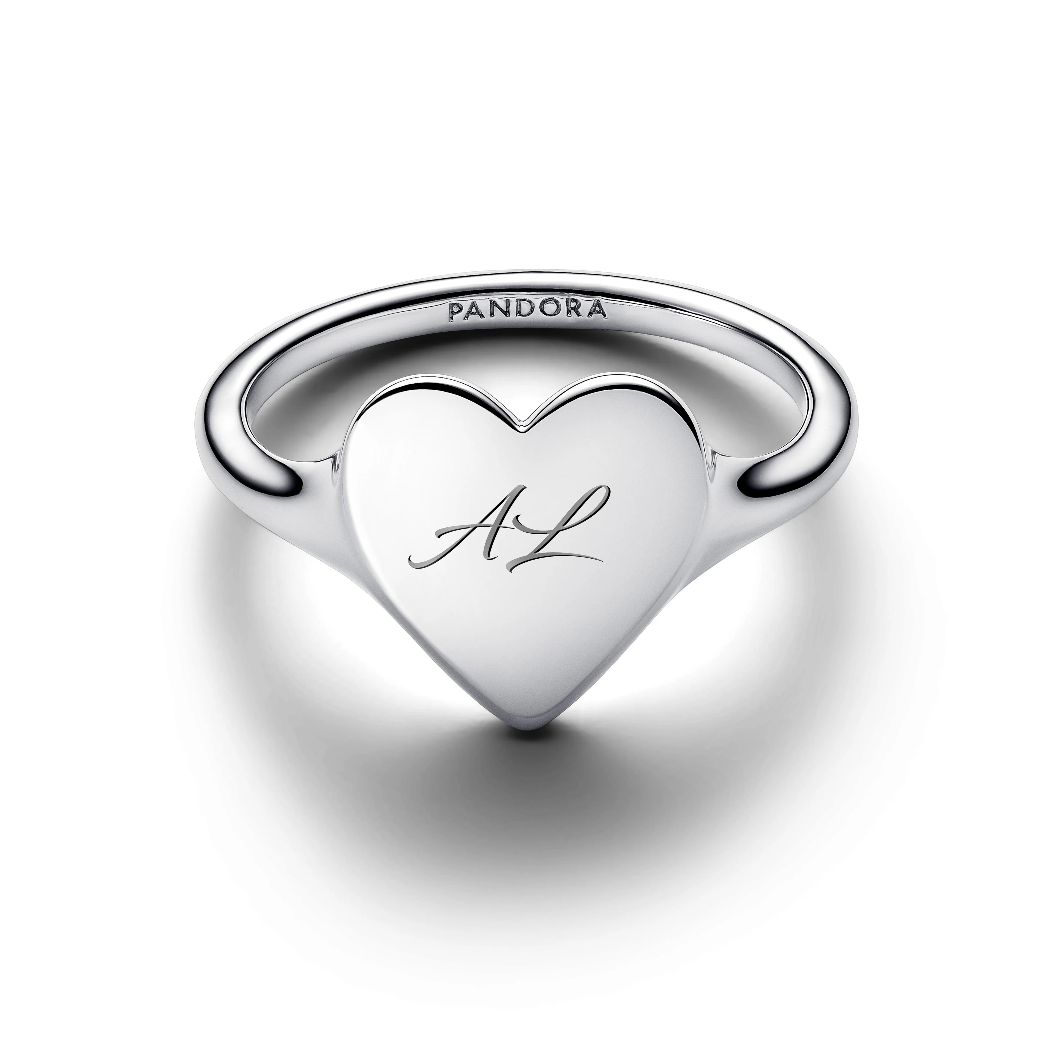 Engravable Heart Sterling Silver Ring - Image 3