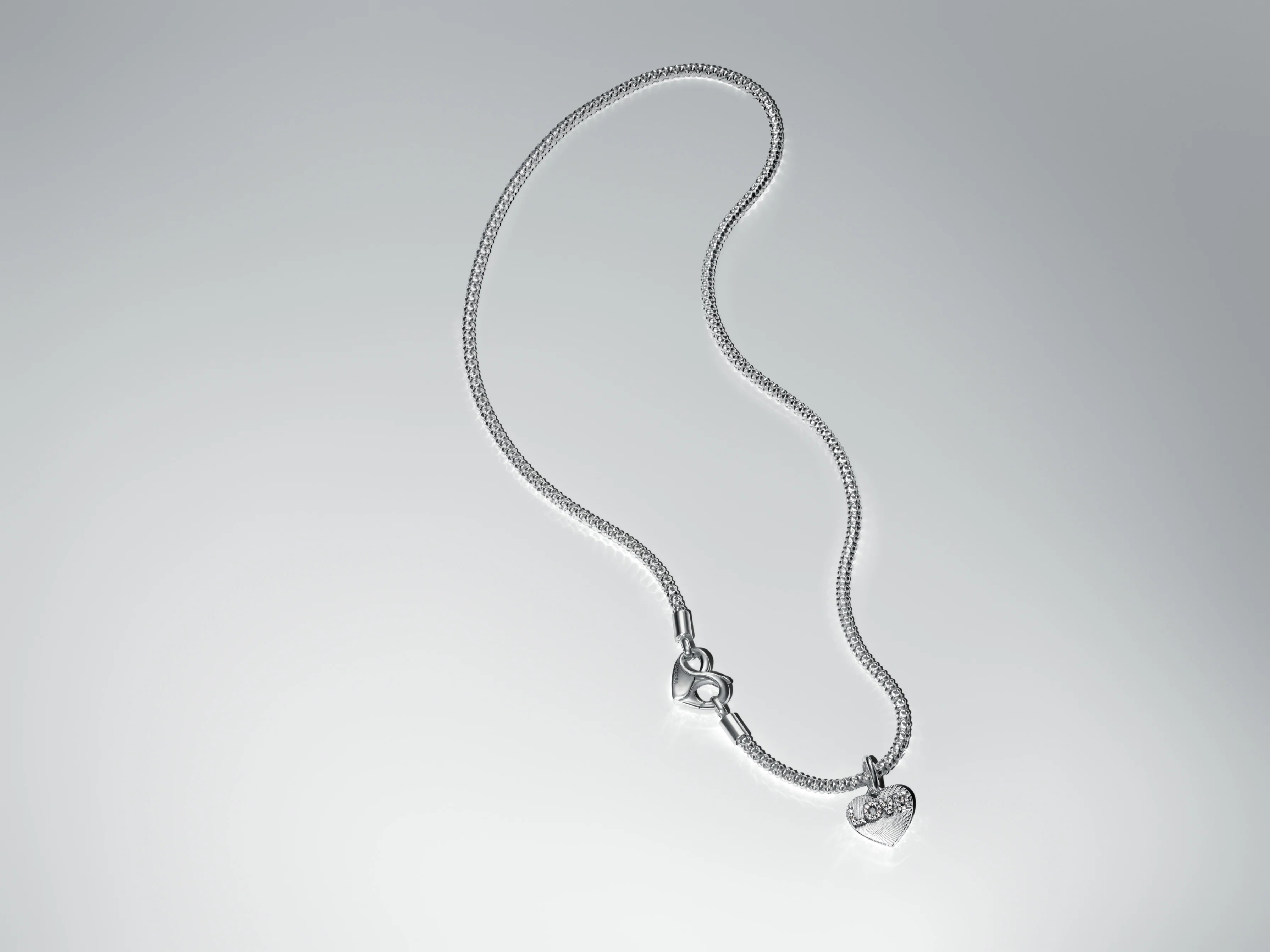 Engravable Love Heart Sterling Silver Dangle With Clear Cubic Zirconia - Image 5