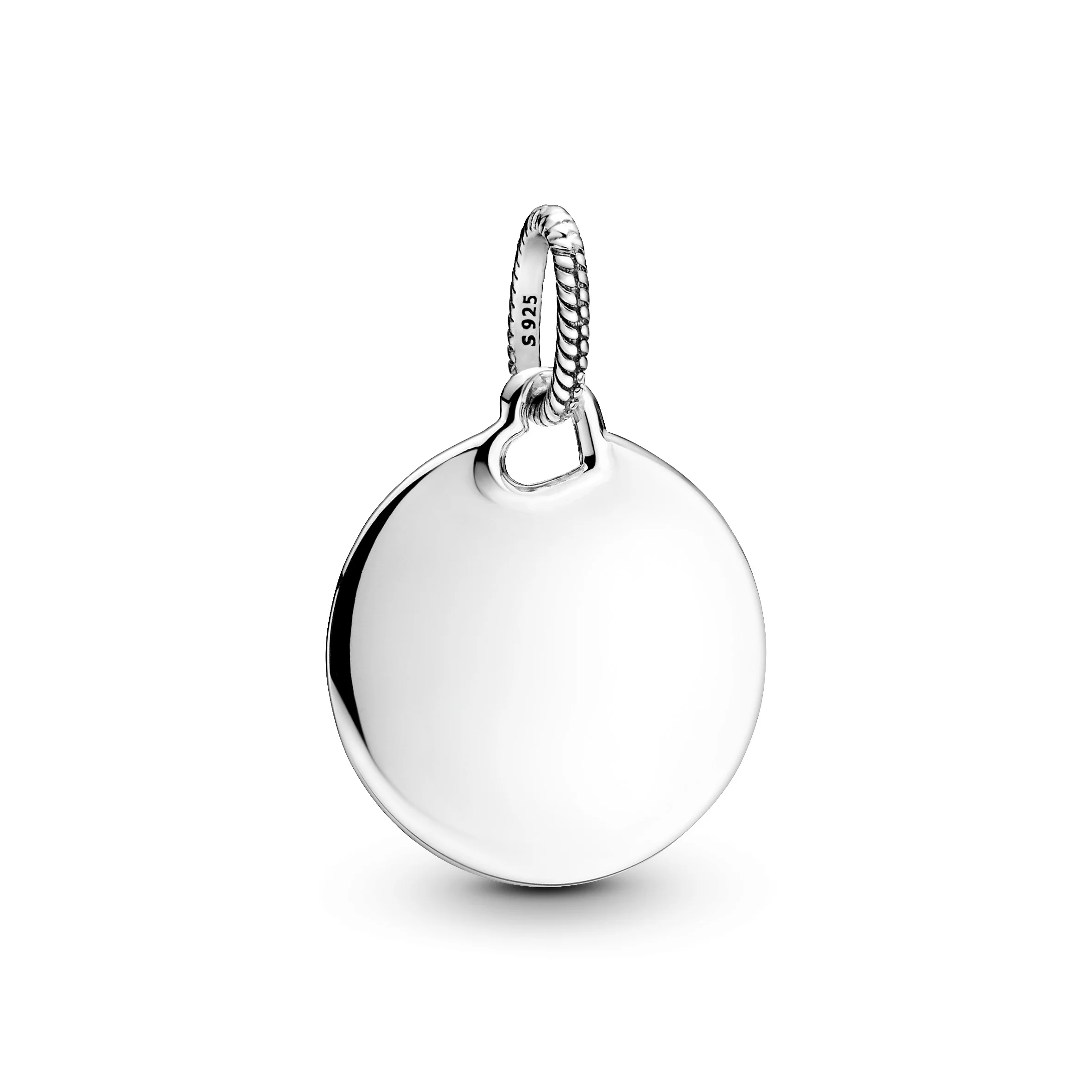 Engravable Round Sterling Silver Pendant - Image 4