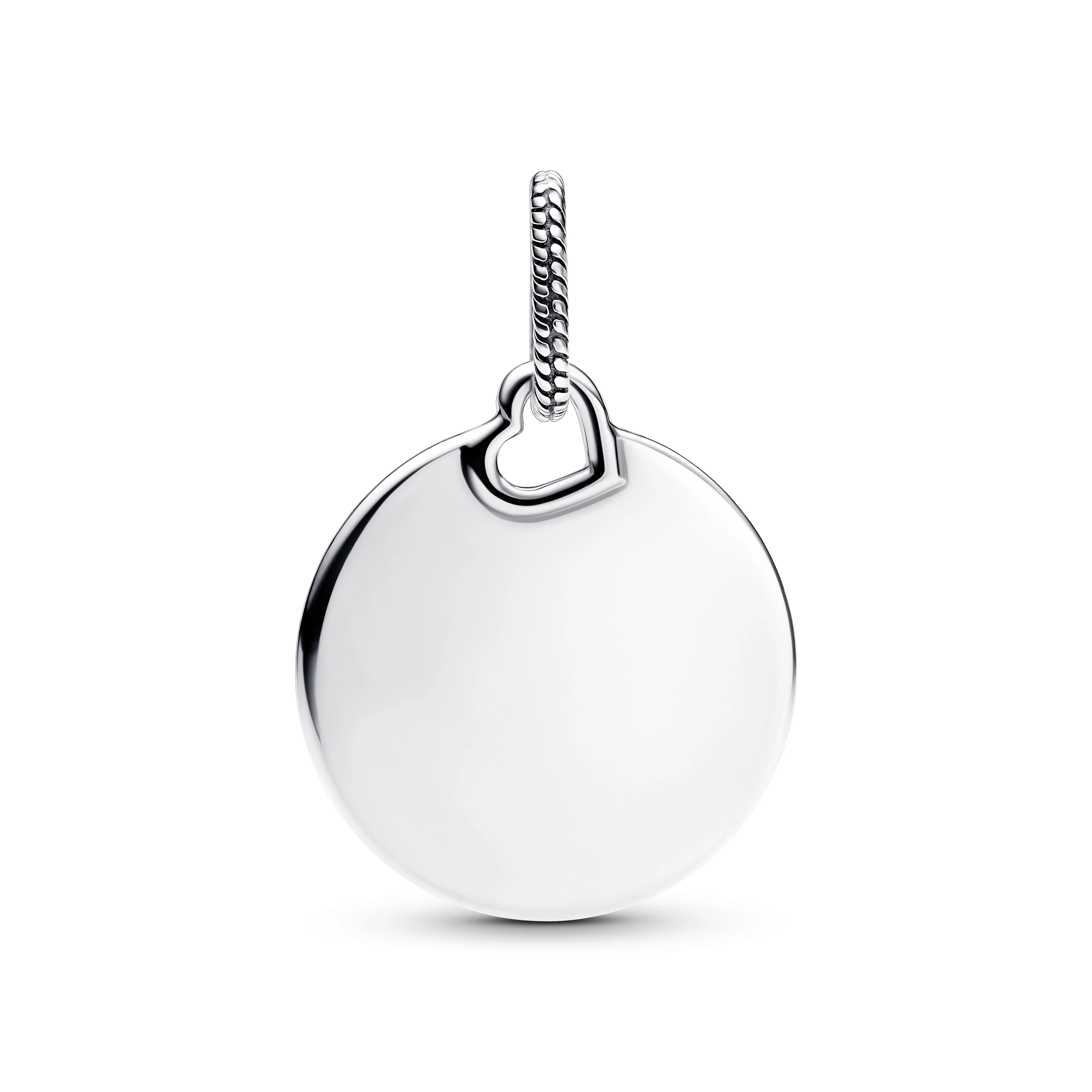 Engravable Round Sterling Silver Pendant - Image 5