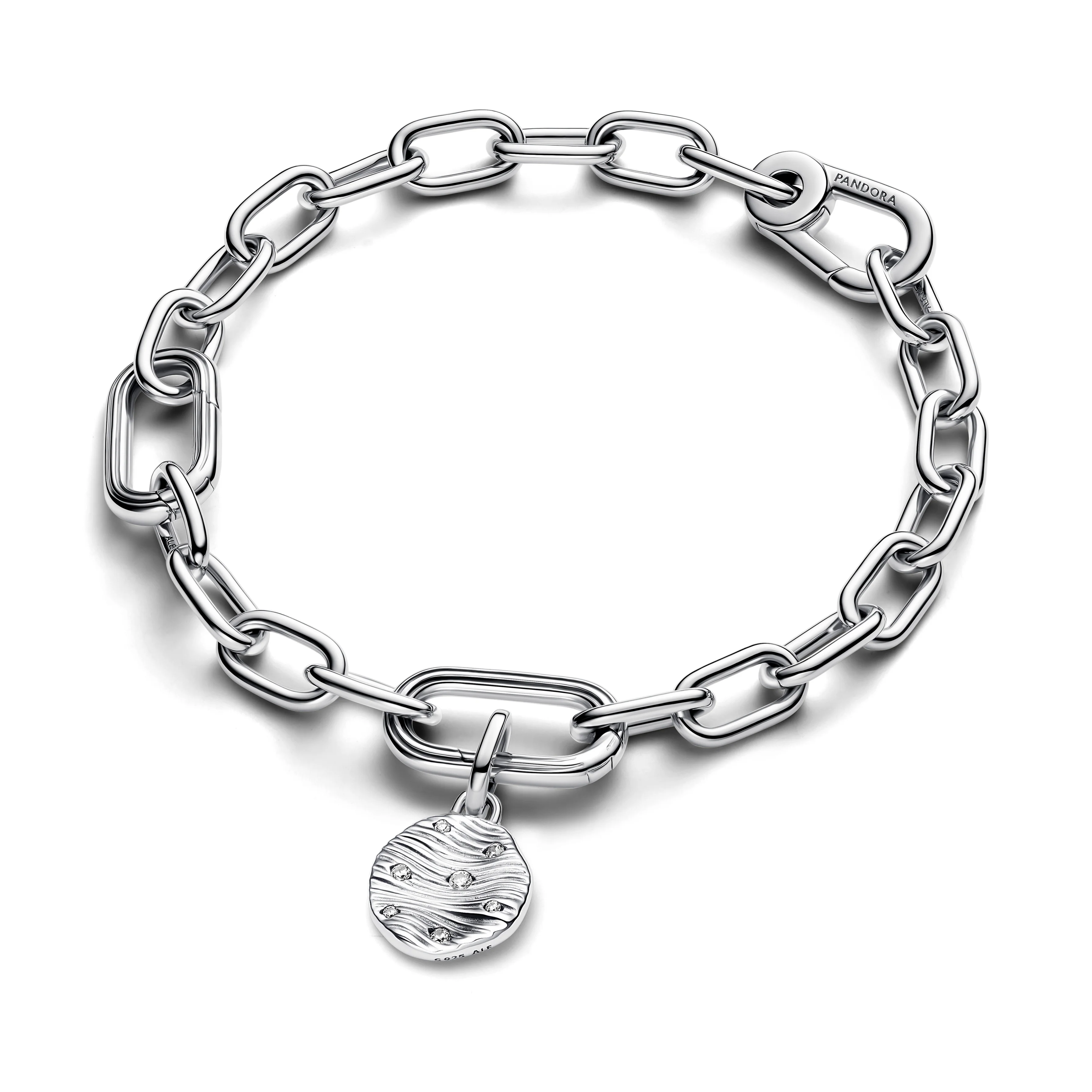 Engravable Sterling Silver Mini Medallion With Clear Cubic Zirconia - Image 4