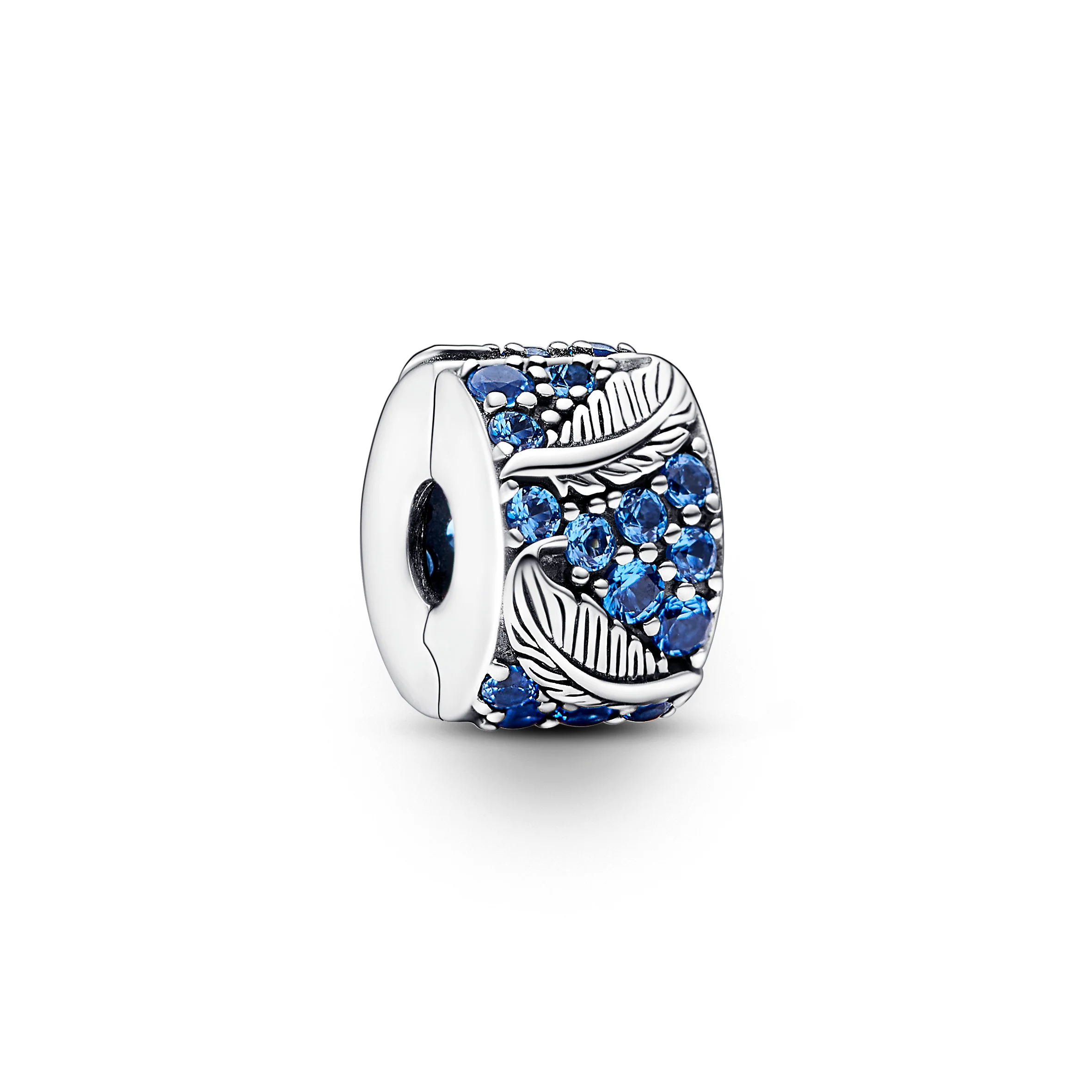 Feather Sterling Silver Clip With Night Blue Crystal - Image 5