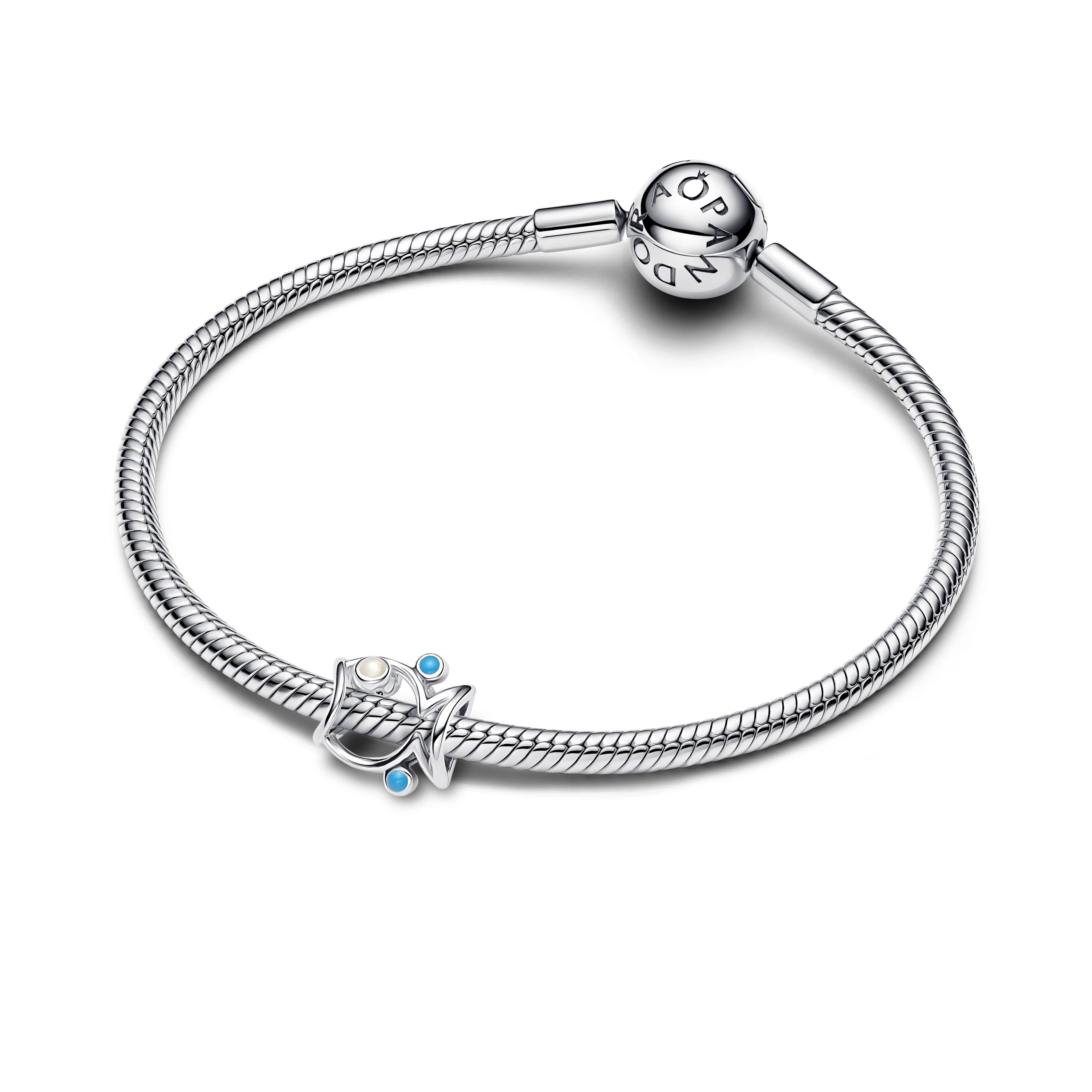 Fish Sterling Silver Charm With Shimmering White And Turquoise Enamel - Image 5