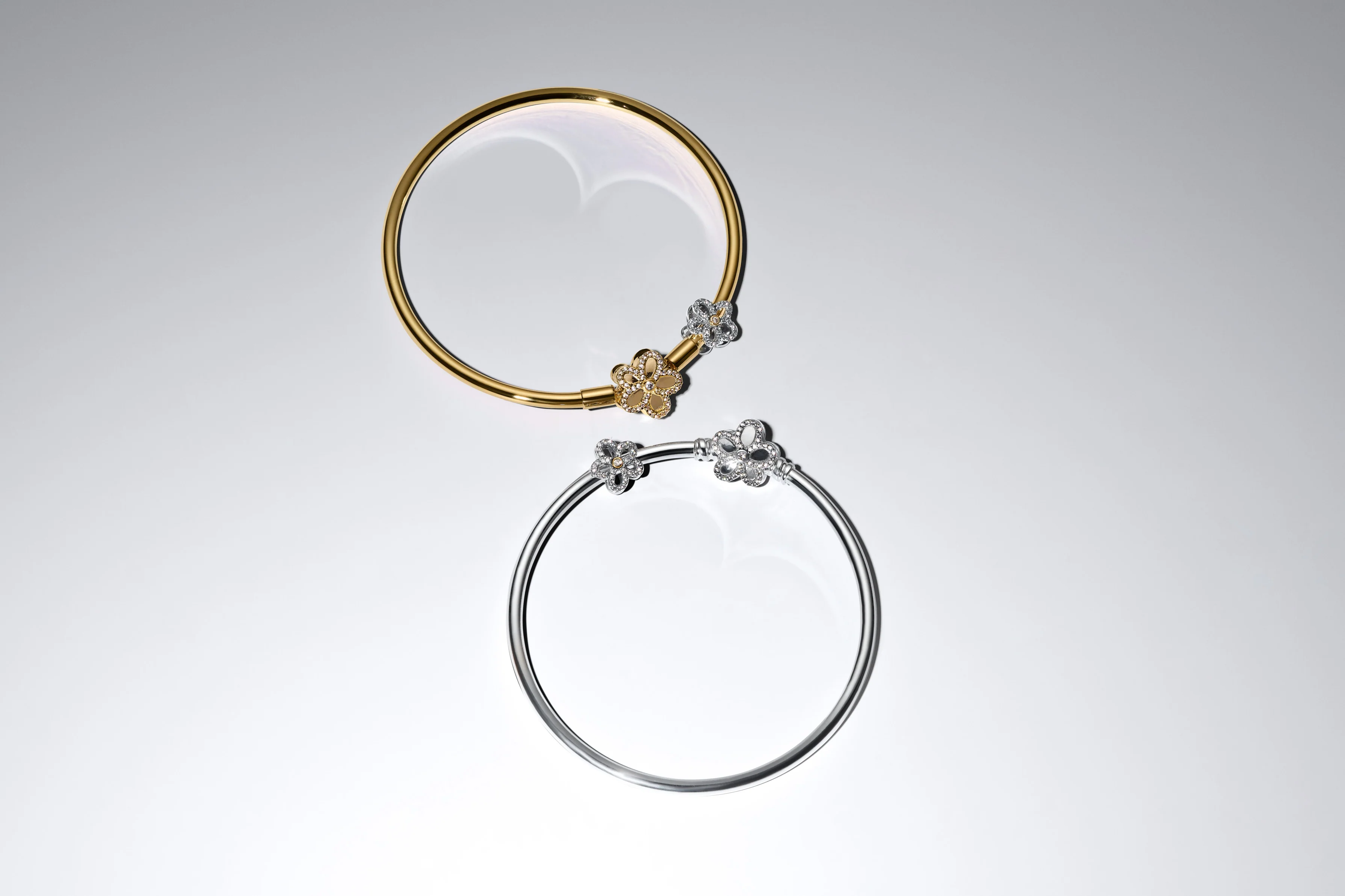 Flower Sterling Silver And 14K Gold-Plated Charm With Clear Cubic Zirconia - Image 3