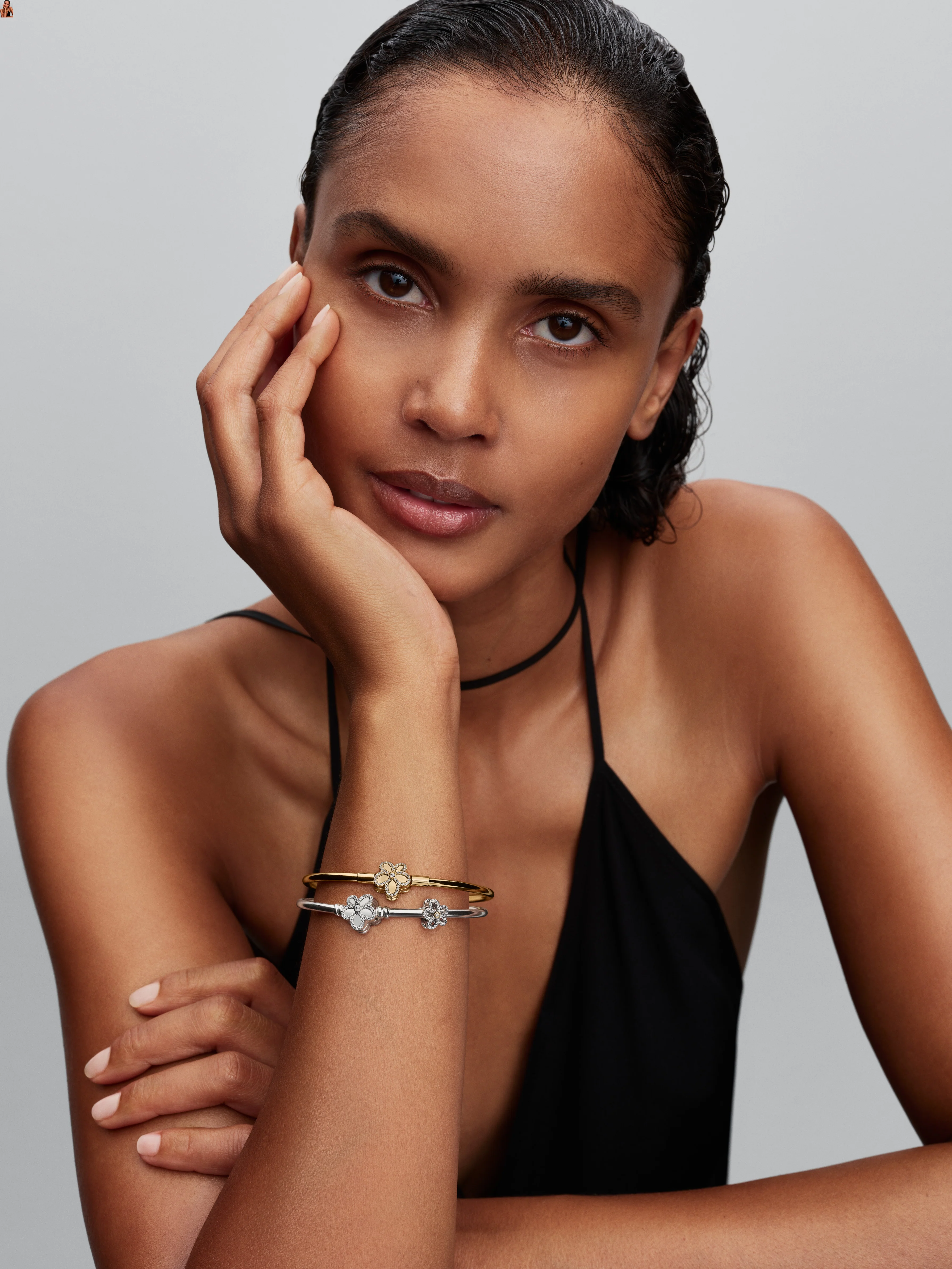 Flower Sterling Silver And 14K Gold-Plated Charm With Clear Cubic Zirconia - Image 6