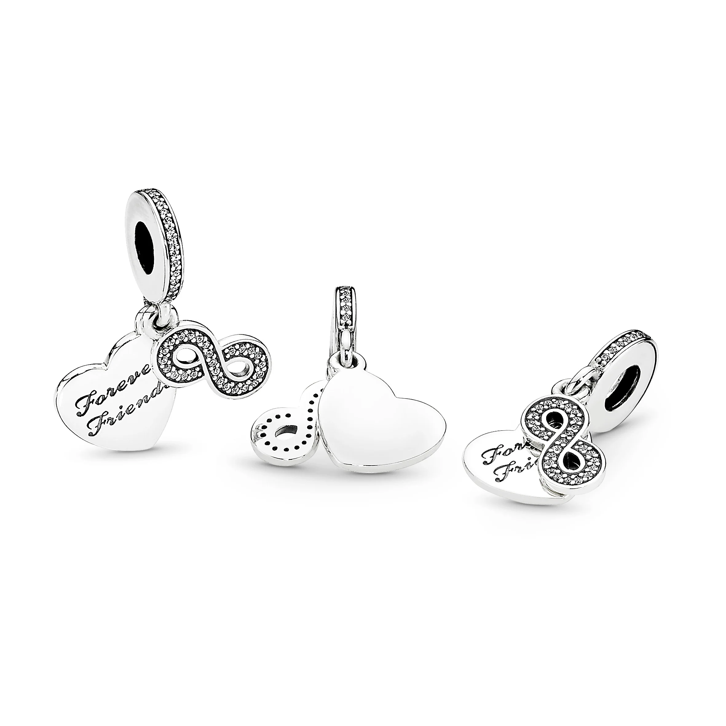 Forever Friends Heart Silver Dangle With Clear Cubic Zirconia - Image 5