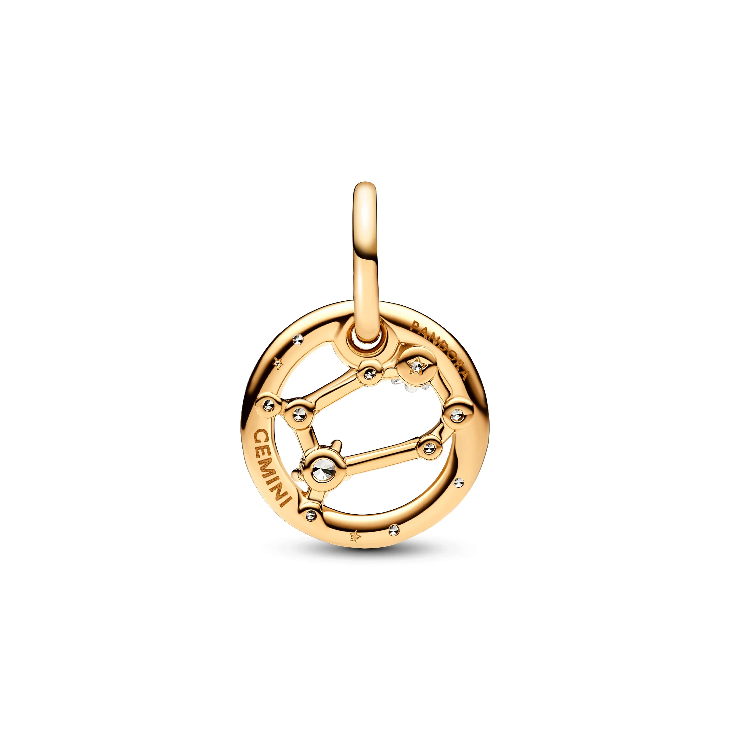 Gemini Zodiac 14K Gold-Plated Dangle With Clear Cubic Zirconia - Image 4