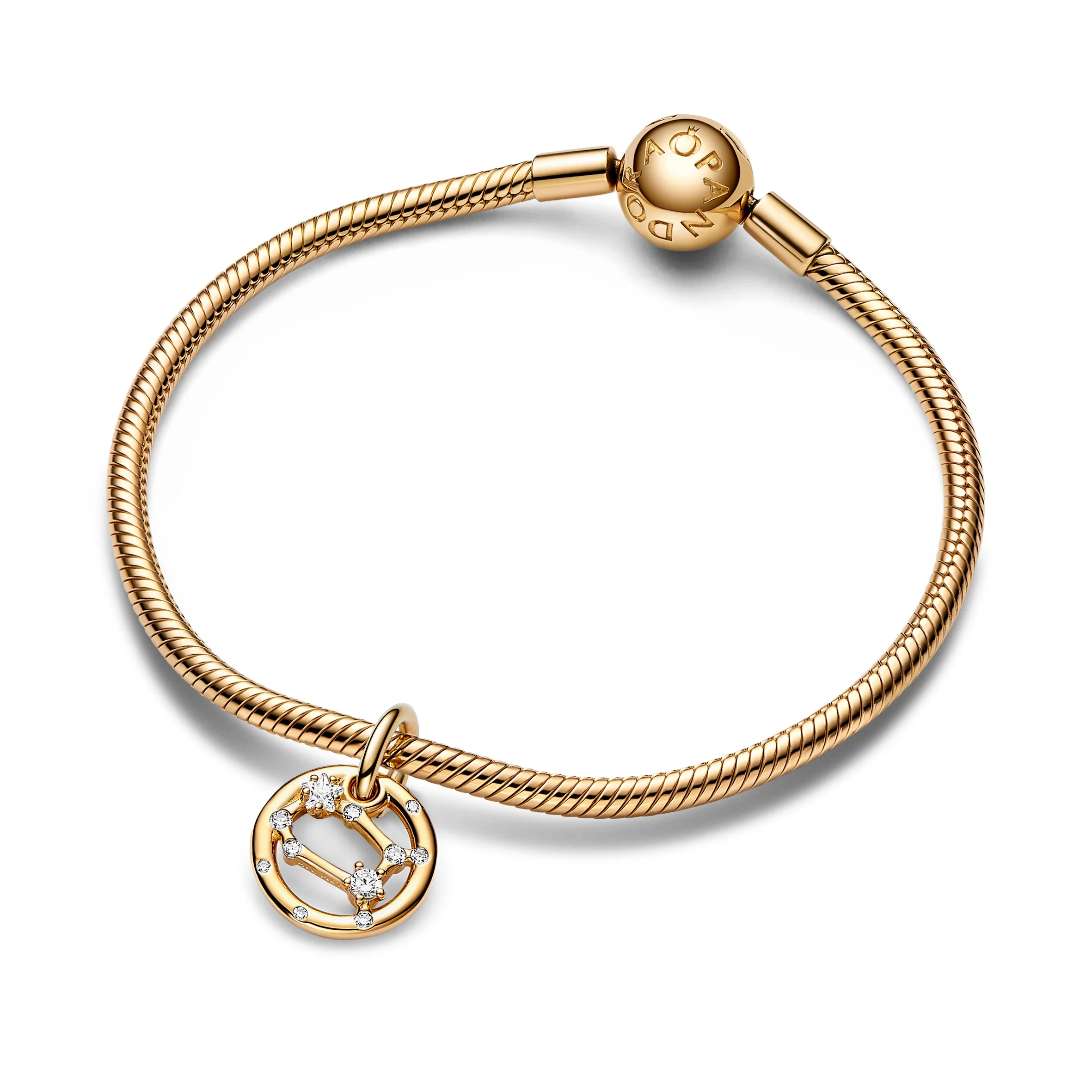 Gemini Zodiac 14K Gold-Plated Dangle With Clear Cubic Zirconia - Image 5