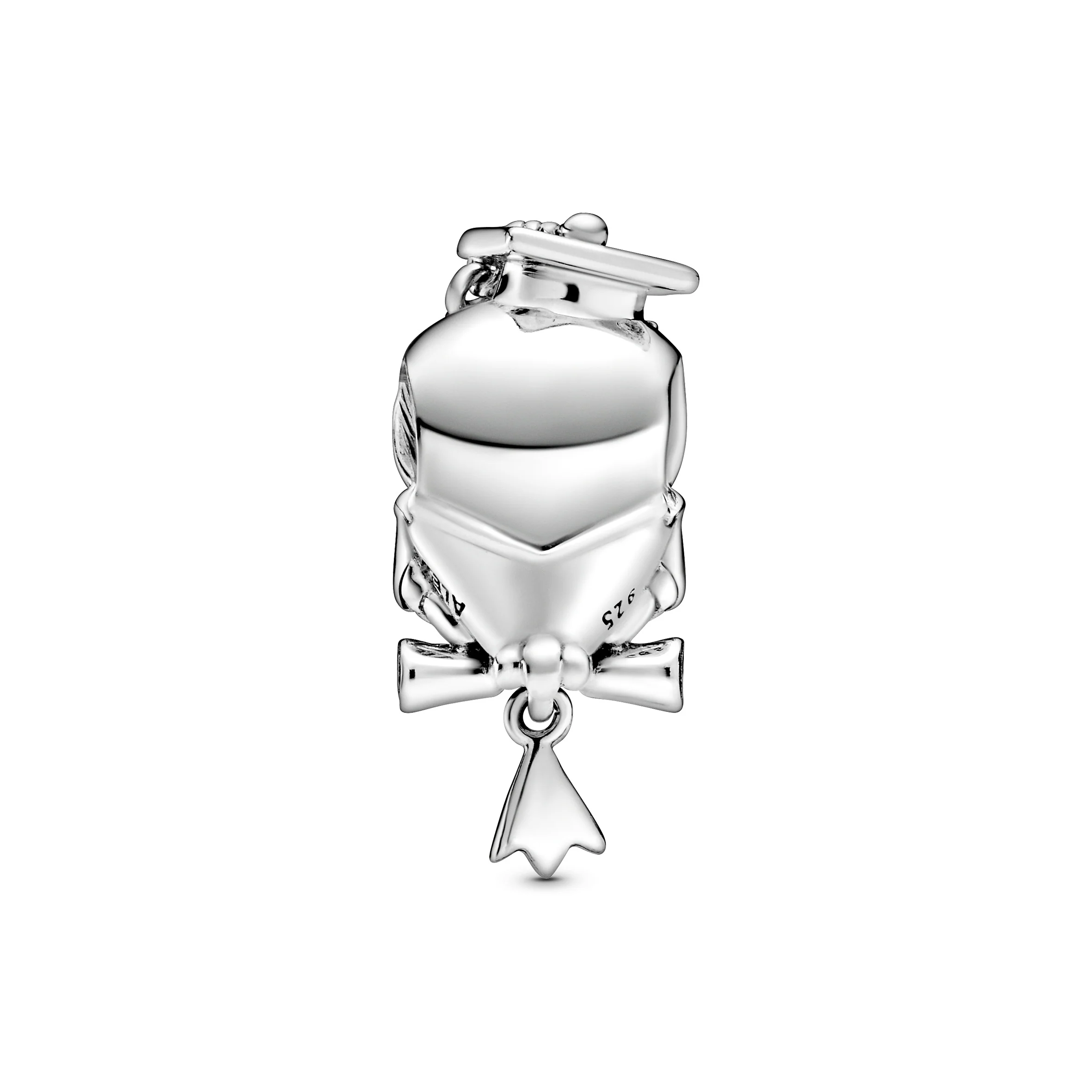 Graduation Owl Sterling Silver Charm With Stellar Blue Crystal - Image 5