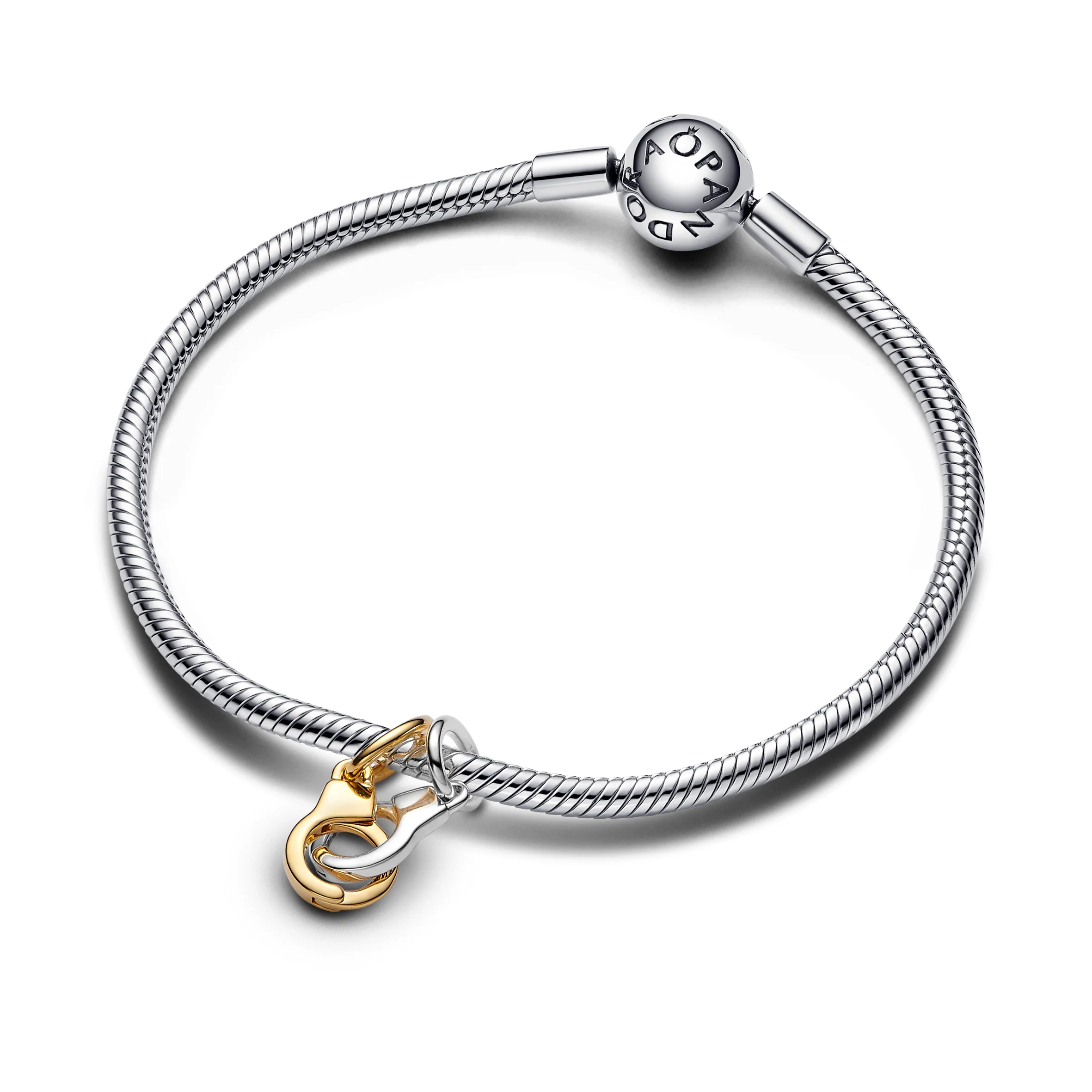 Handcuffs Sterling Silver And 14K Gold-Plated Splittable Dangle - Image 5