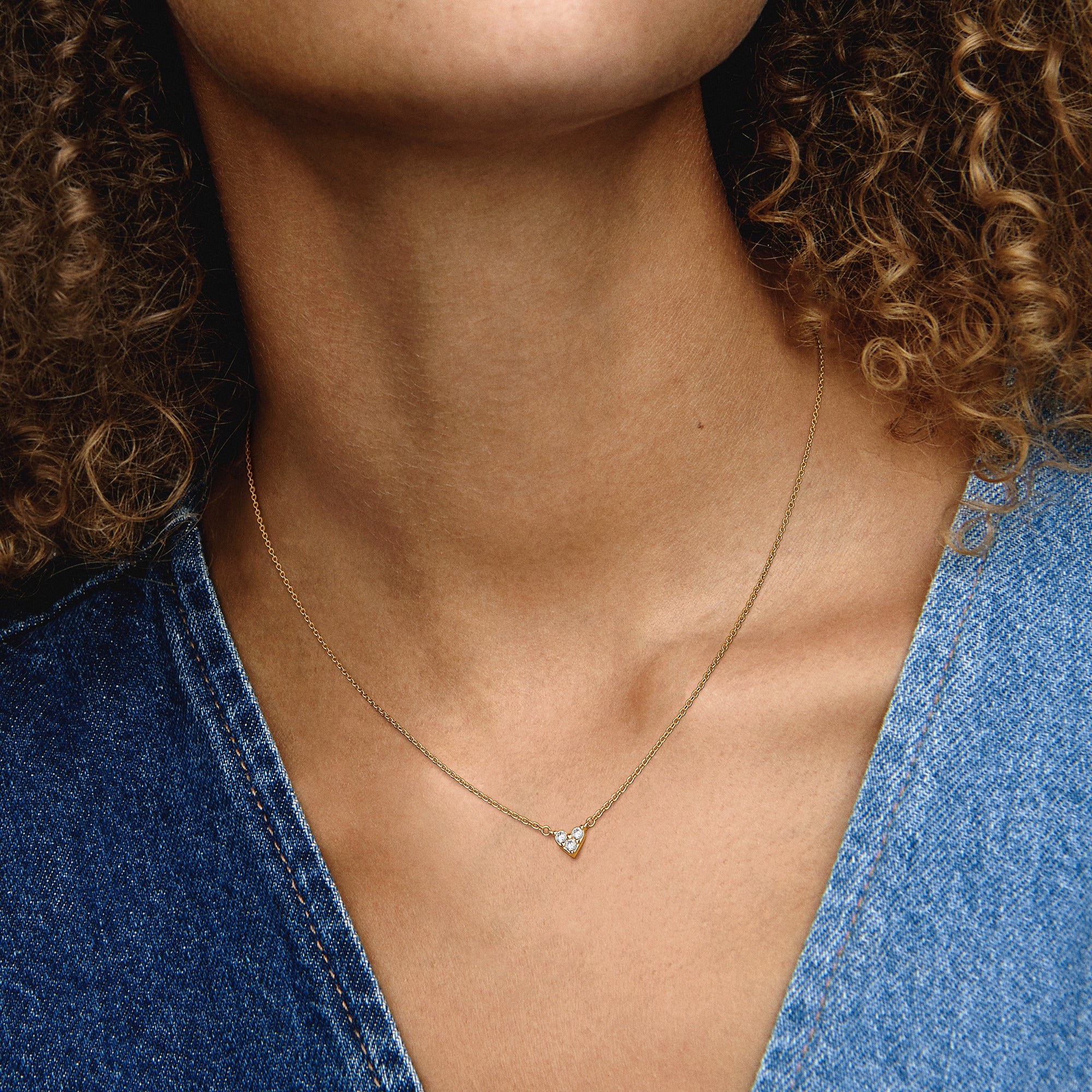 Heart 14K Gold-Plated Collier With Clear Cubic Zirconia - Image 3
