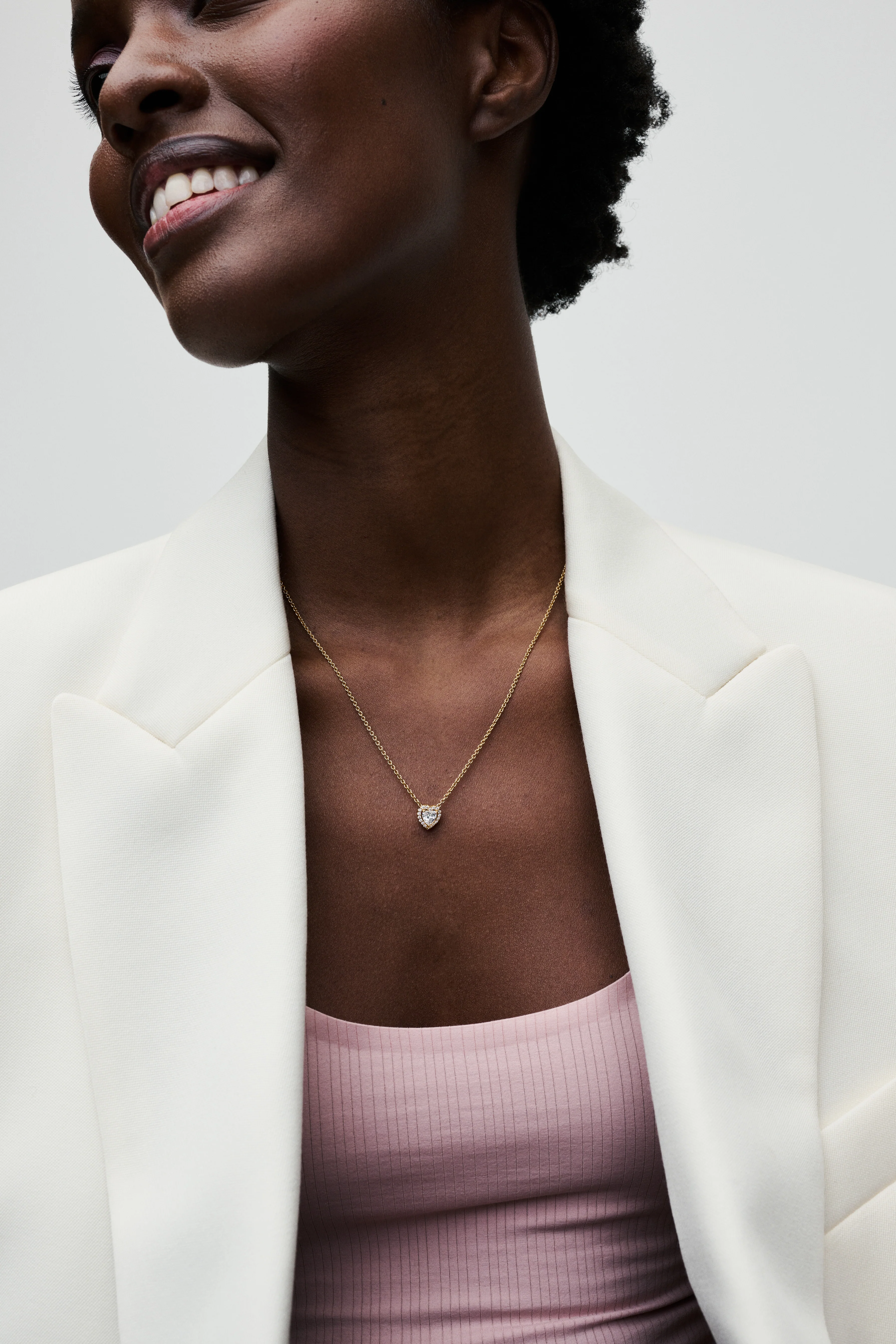 Heart 14K Gold-Plated Collier With Clear Cubic Zirconia - Image 3