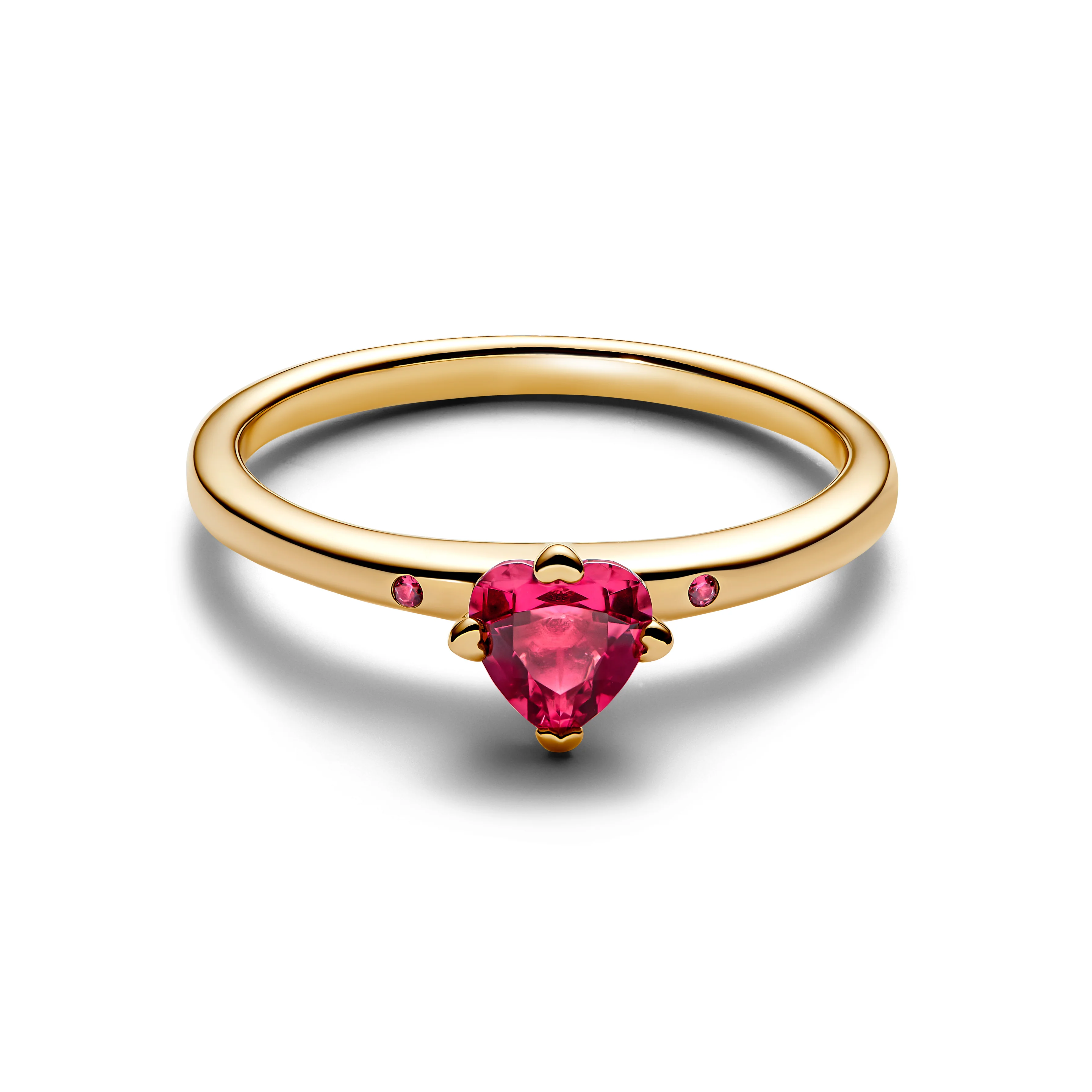 Heart 14K Gold-Plated Ring With Cherries Jubilee Red Crystal - Image 3