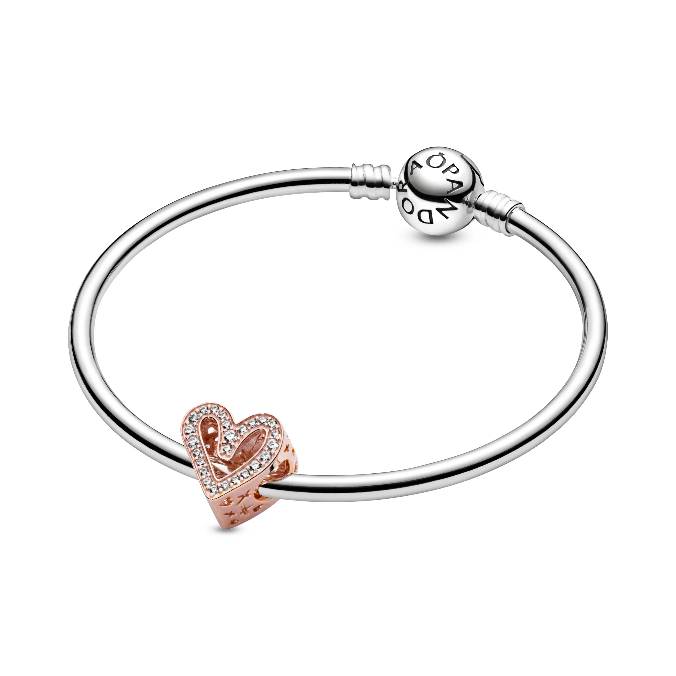 Heart 14K Rose Gold-Plated Charm With Clear Cubic Zirconia - Image 2