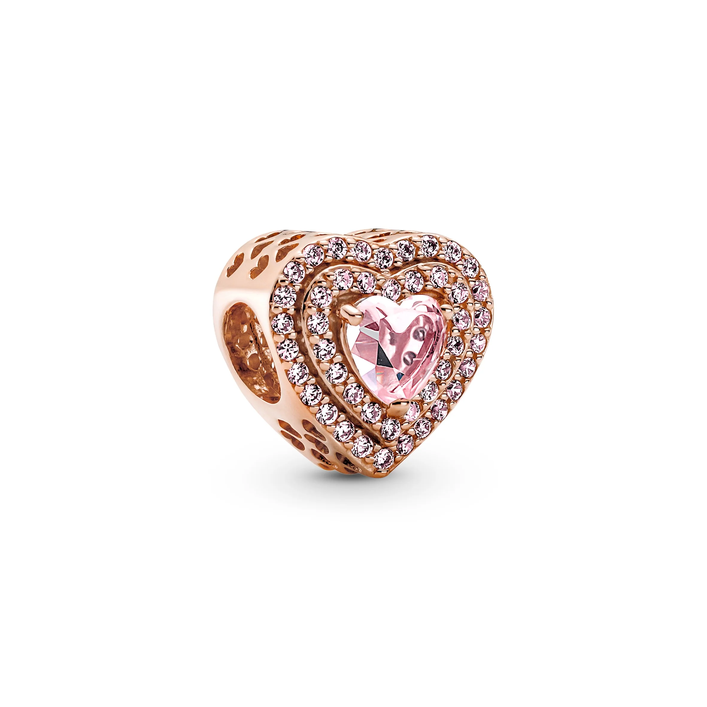 Heart 14K Rose Gold-Plated Charm With Orchid Pink Crystal And Fancy Fairy Tale Pink Cubic Zirconia - Image 5