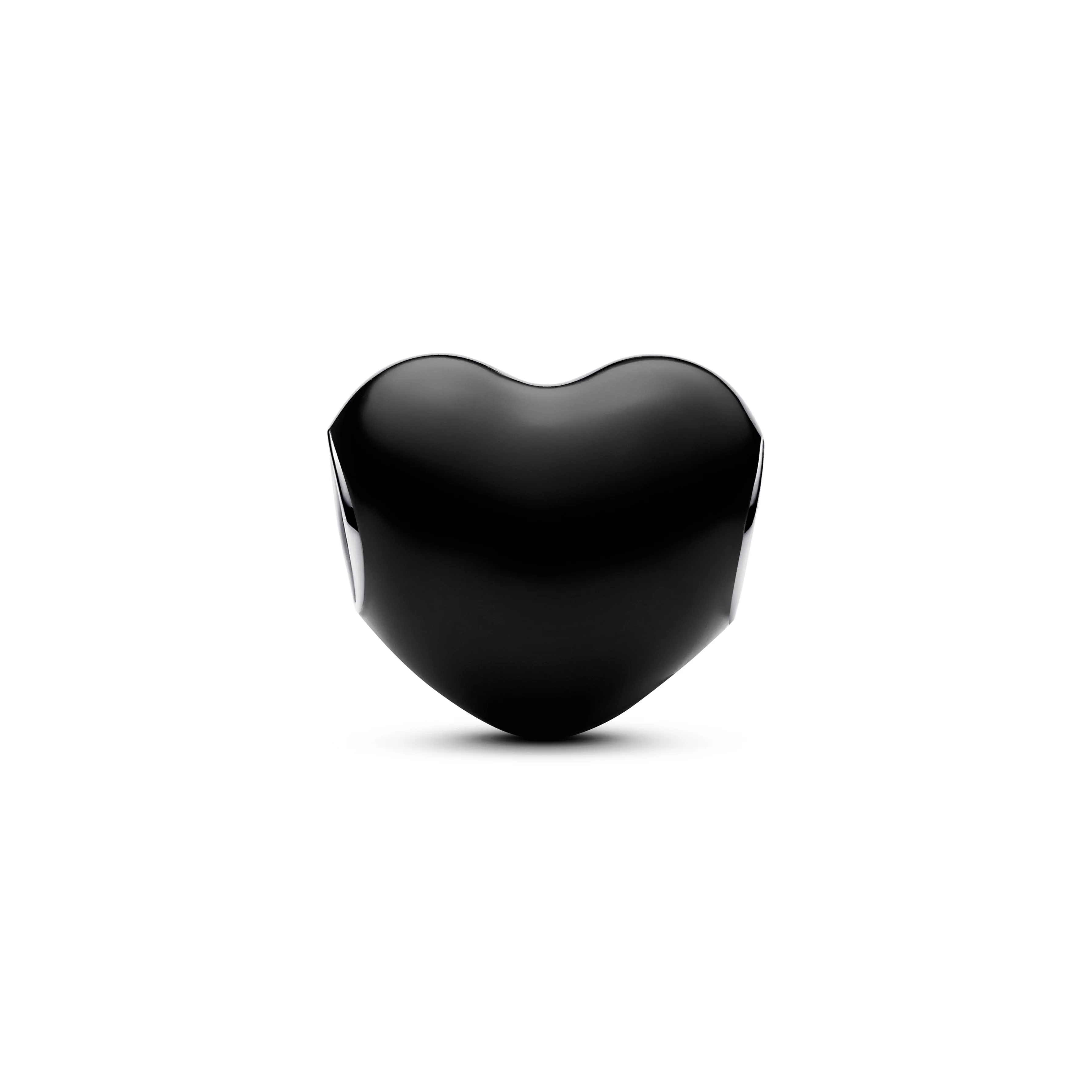 Heart Sterling Silver Charm With Black Enamel - Image 3
