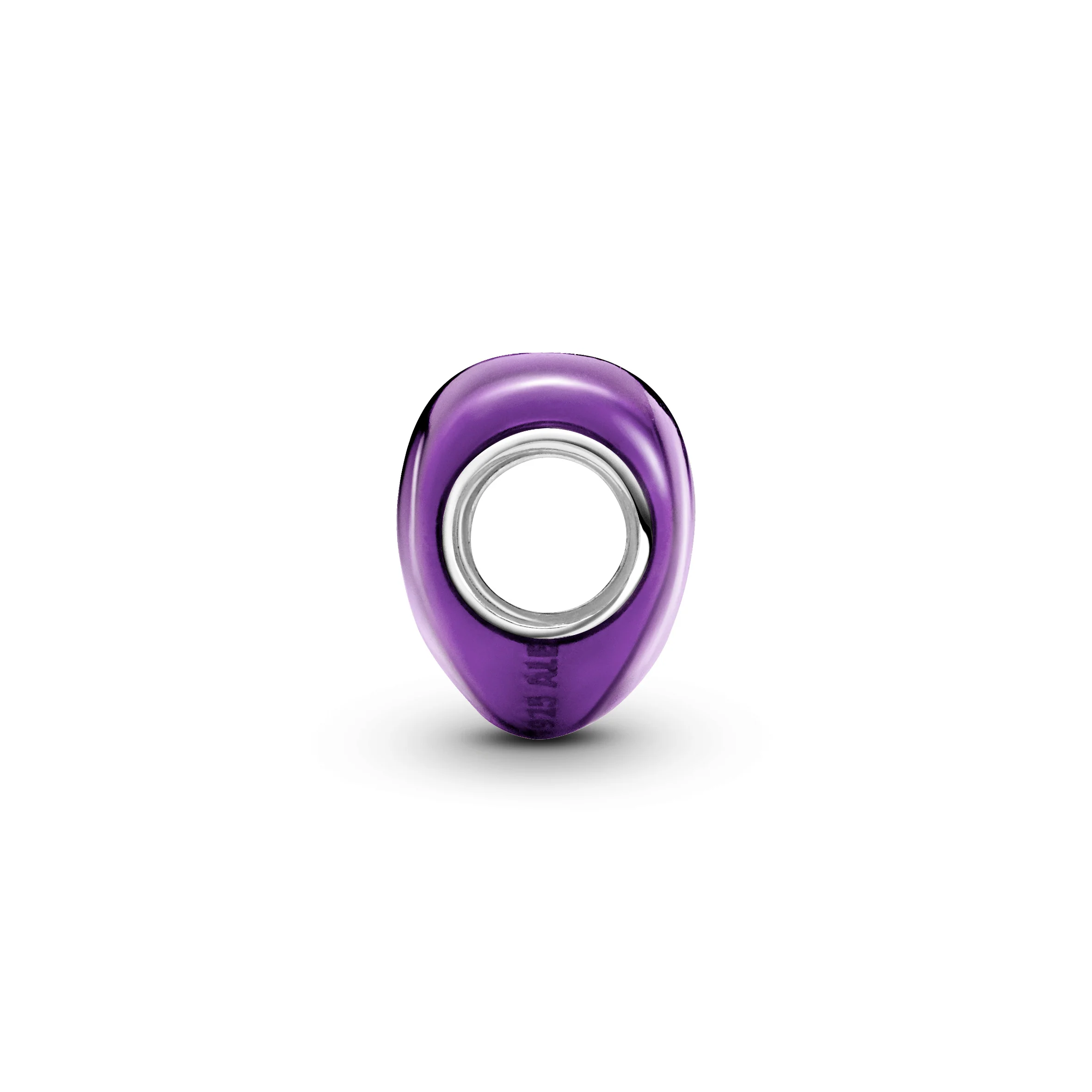 Heart Sterling Silver Charm With Purple Enamel - Image 4