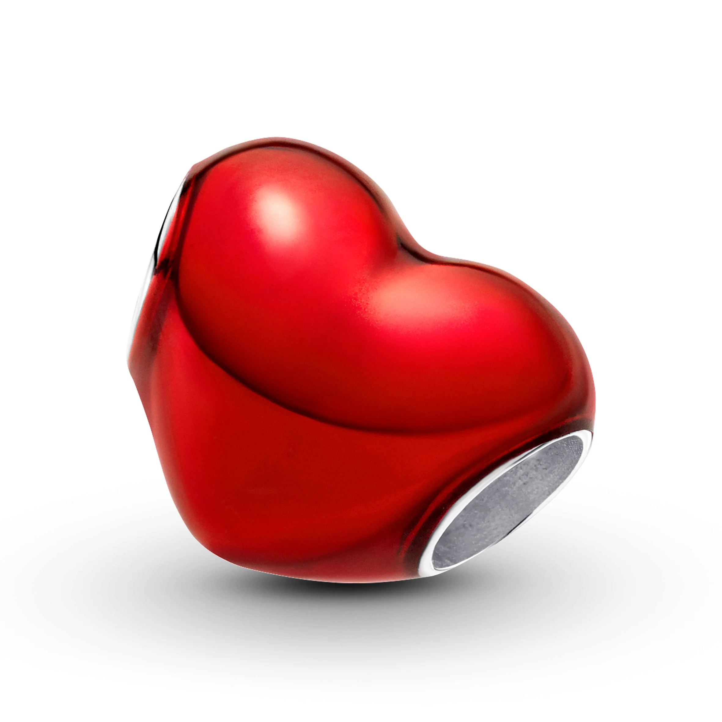 Heart Sterling Silver Charm With Red Enamel - Image 3