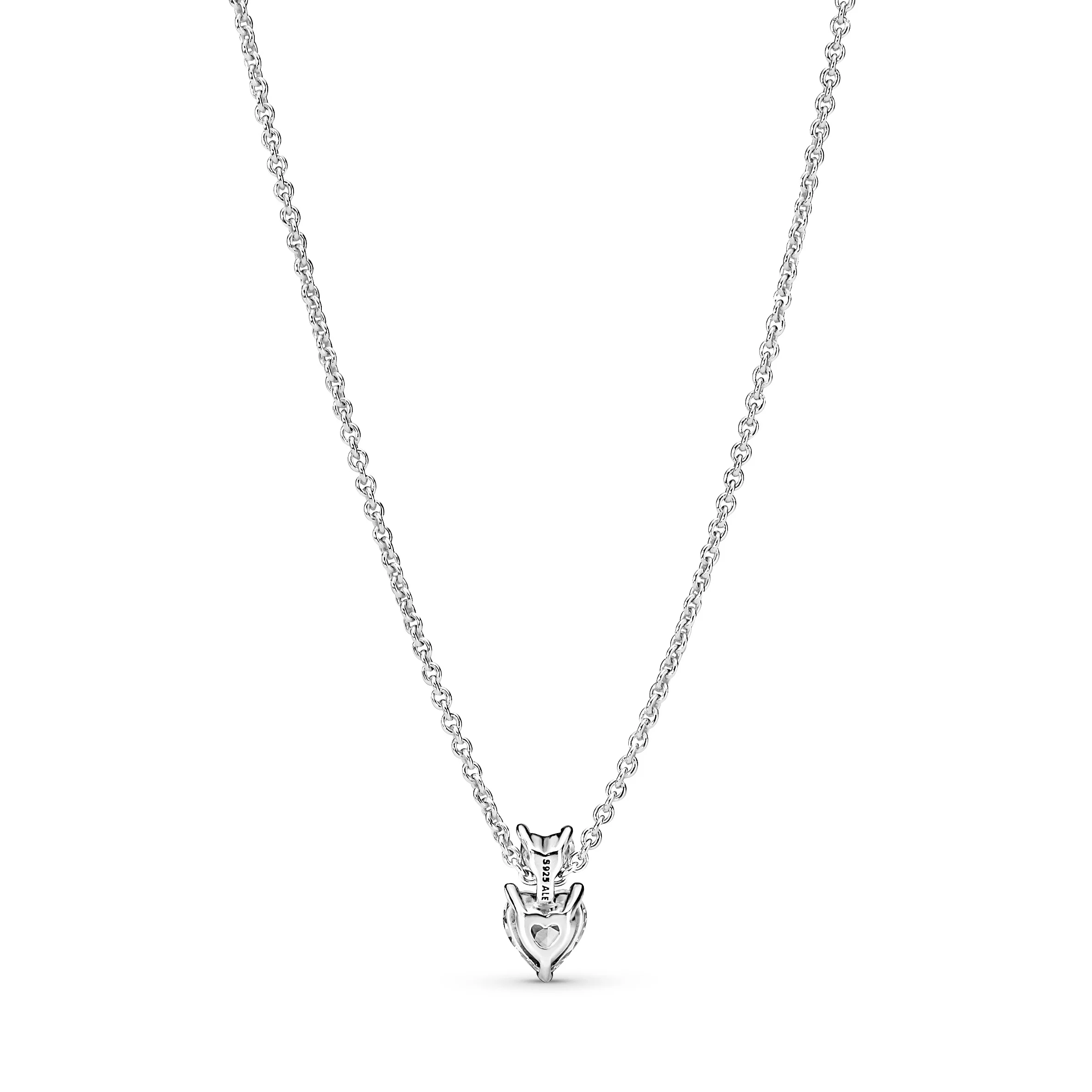 Heart Sterling Silver Collier With Clear Cubic Zirconia - Image 4