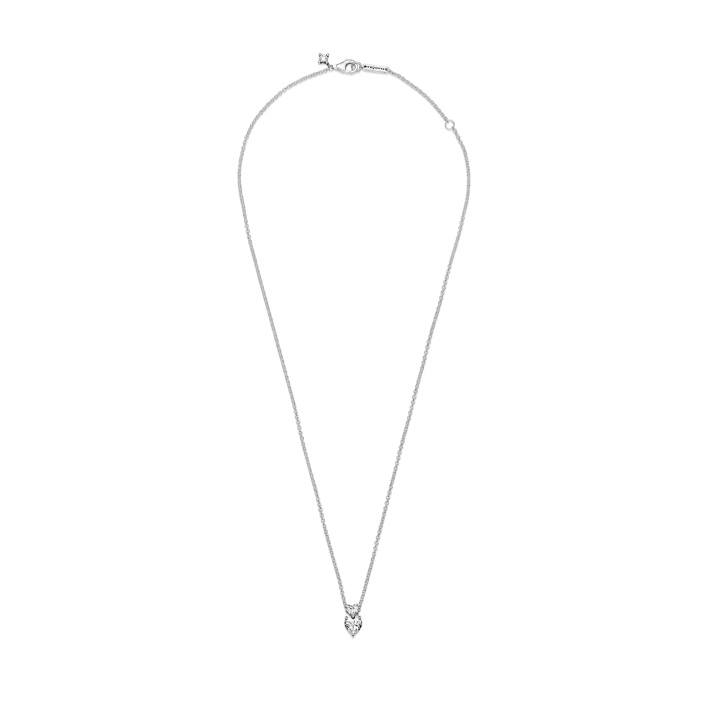 Heart Sterling Silver Collier With Clear Cubic Zirconia - Image 5