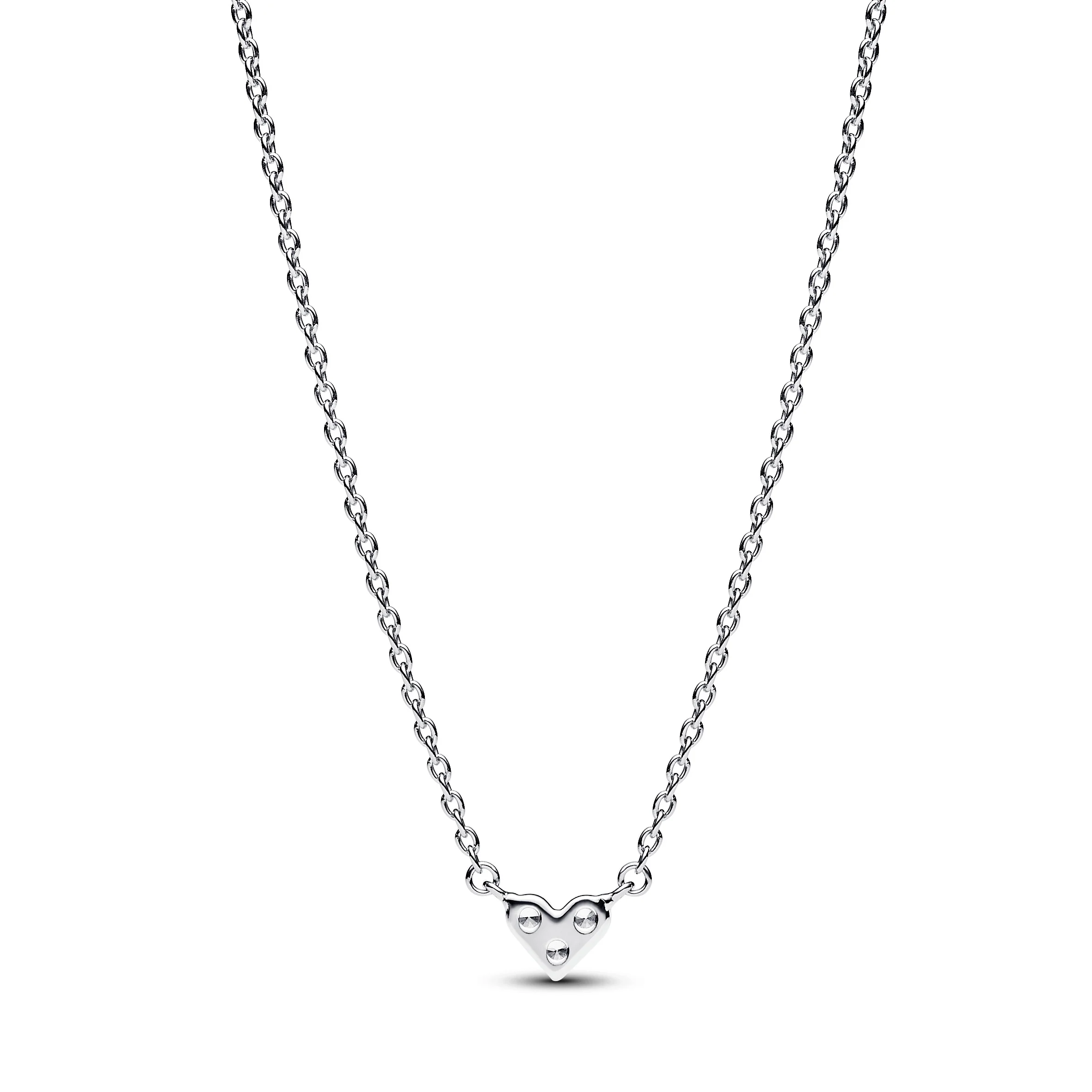 Heart Sterling Silver Collier With Clear Cubic Zirconia - Image 4