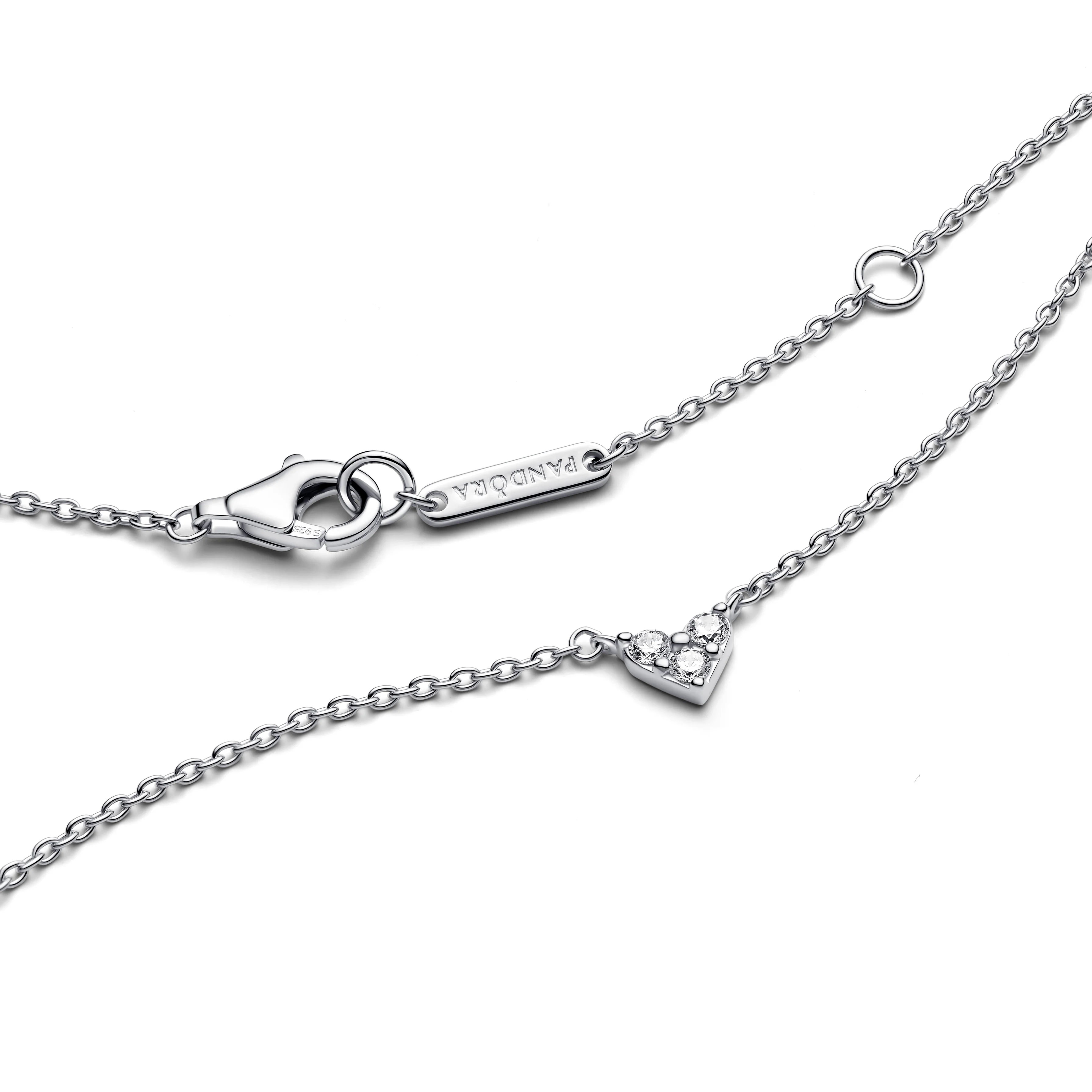 Heart Sterling Silver Collier With Clear Cubic Zirconia - Image 5