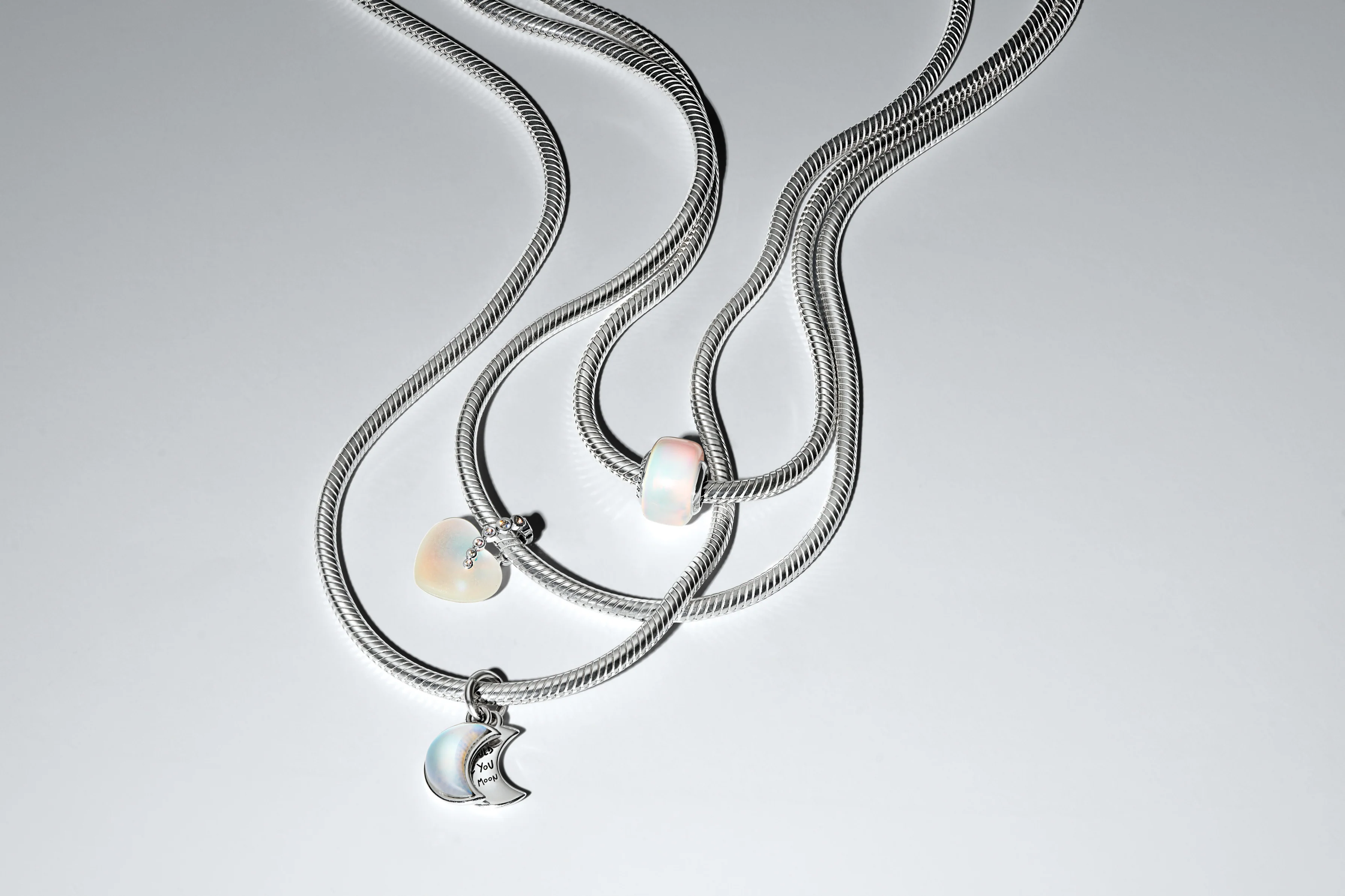 Heart Sterling Silver Dangle With Clear Cubic Zirconia And Frosted Glass - Image 4