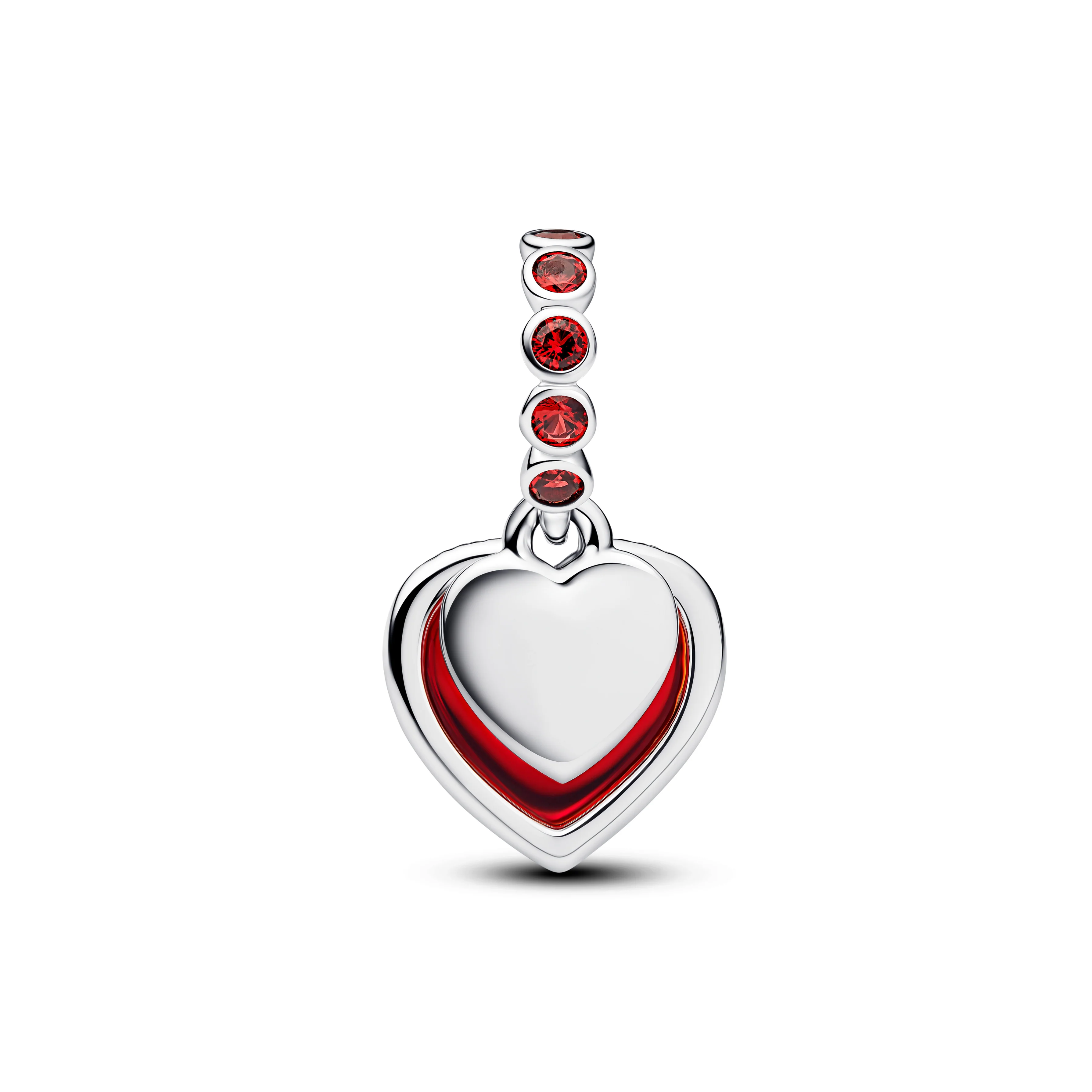 Heart Sterling Silver Double Dangle With Salsa Red Crystal And Red Murano Glass - Image 2