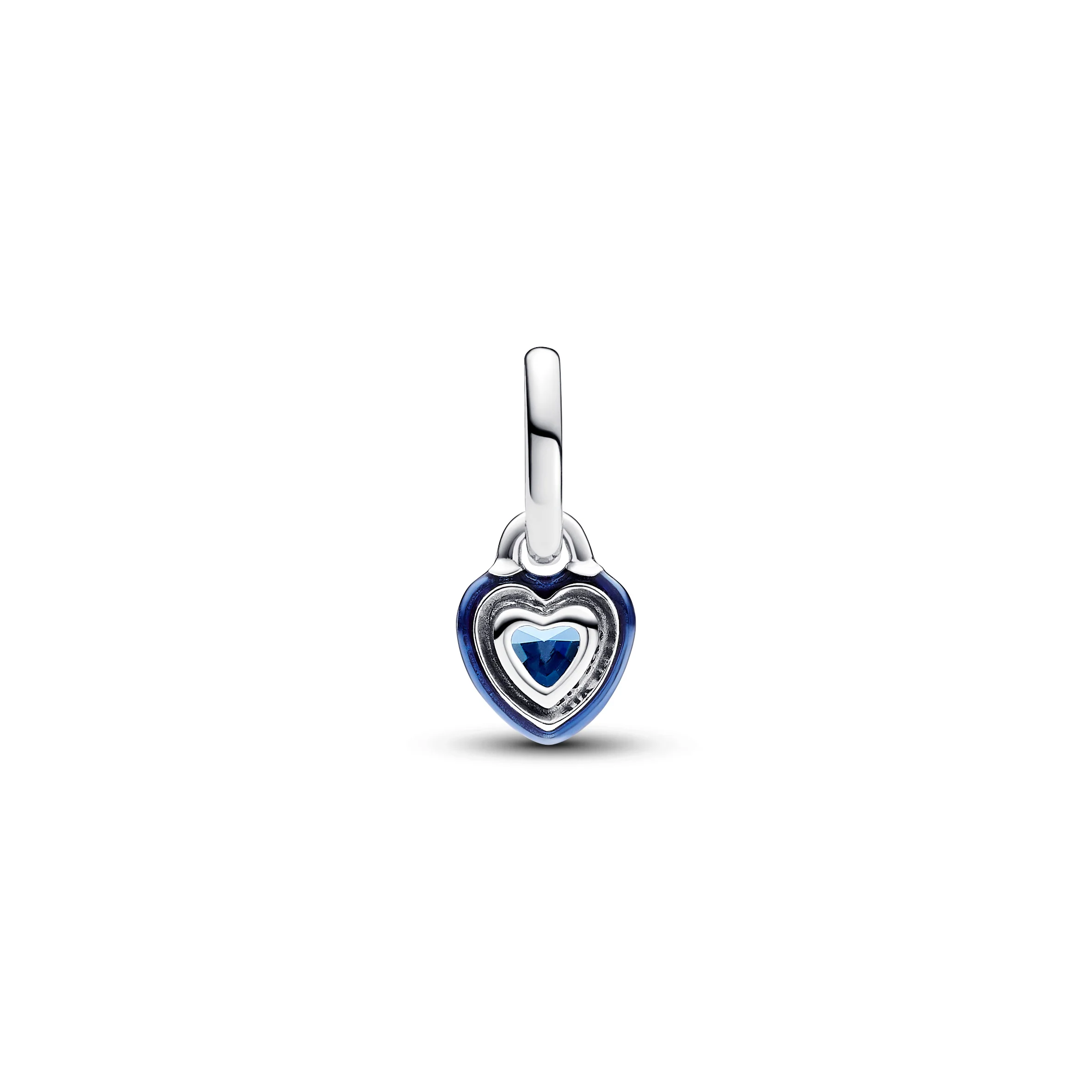 Heart Sterling Silver Mini Dangle With Blue Crystal And Blue Enamel - Image 3