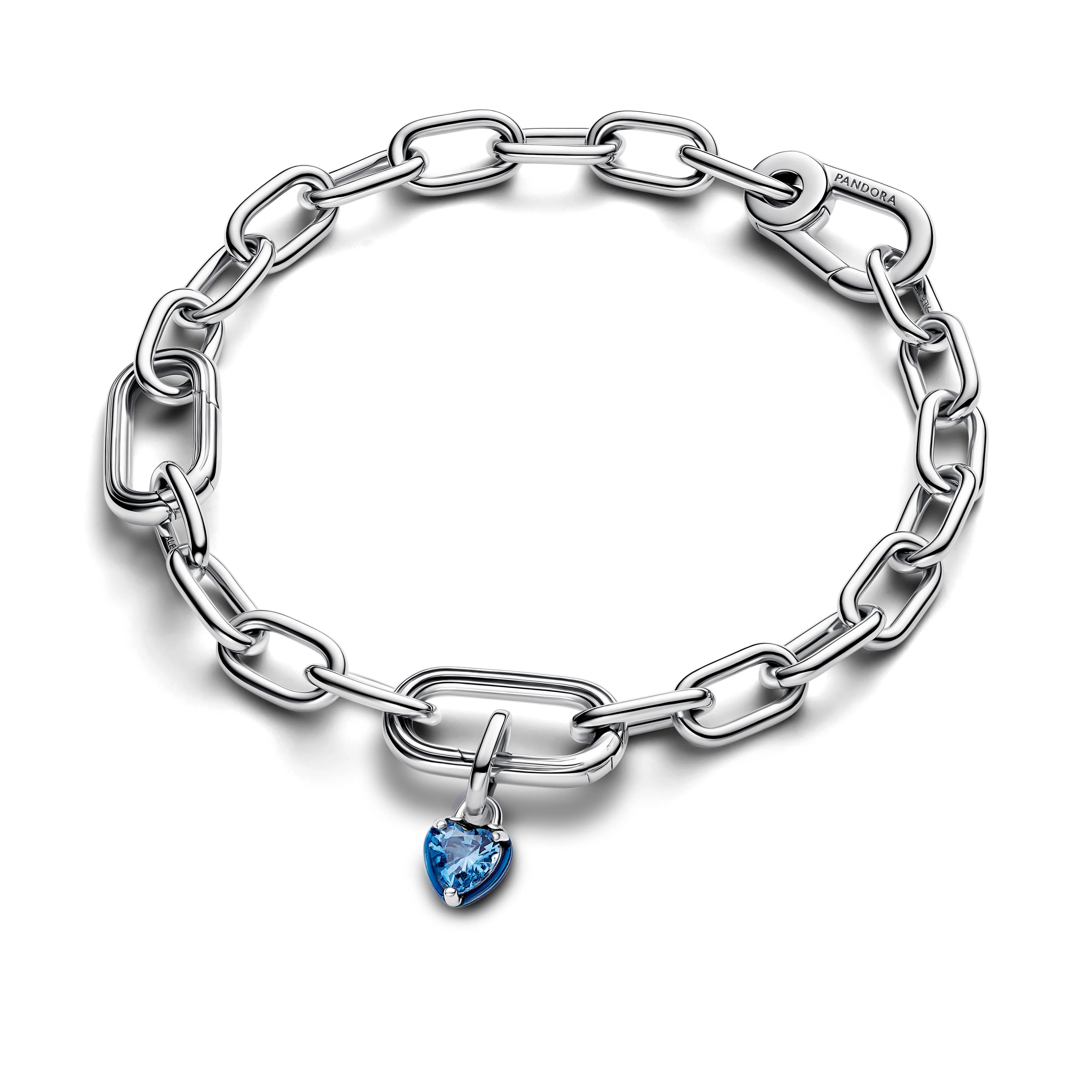 Heart Sterling Silver Mini Dangle With Blue Crystal And Blue Enamel - Image 4