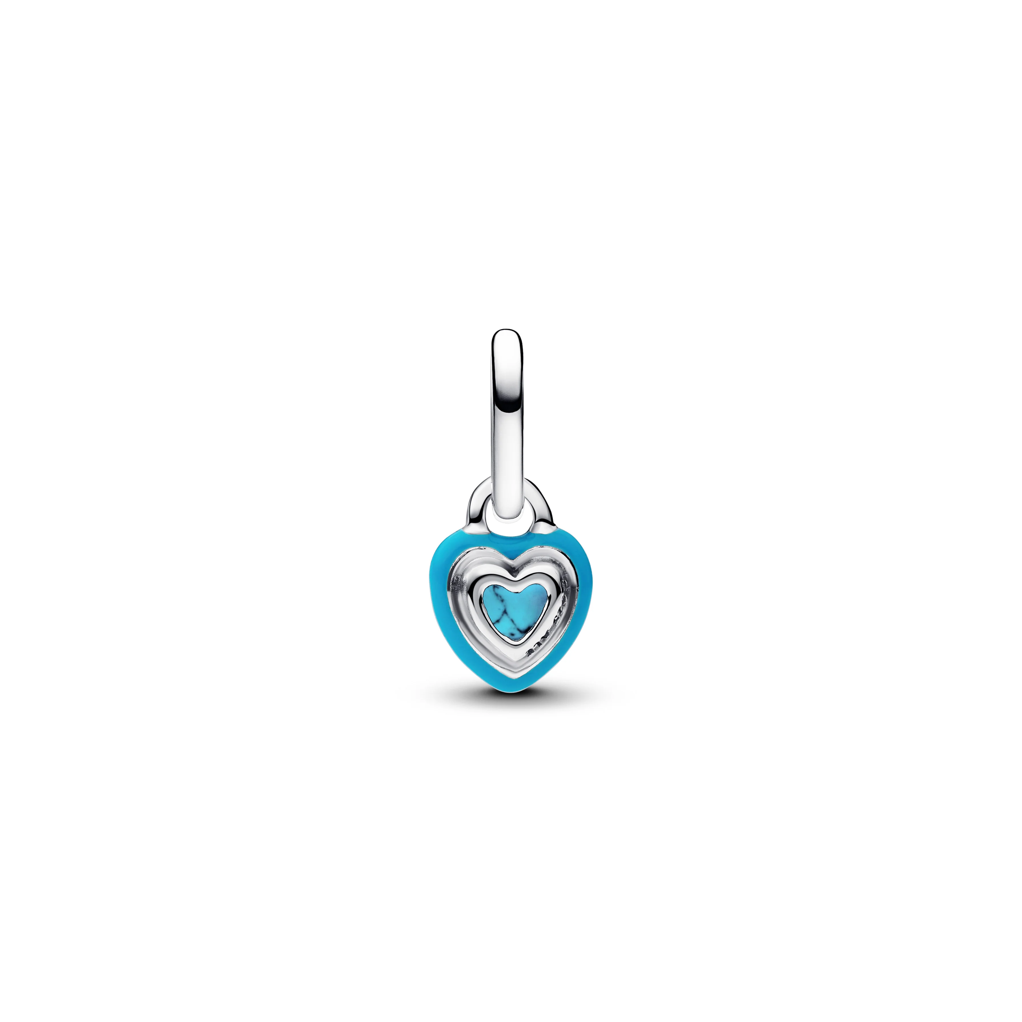 Heart Sterling Silver Mini Dangle With Imitation Turquoise And Turquoise Enamel - Image 3