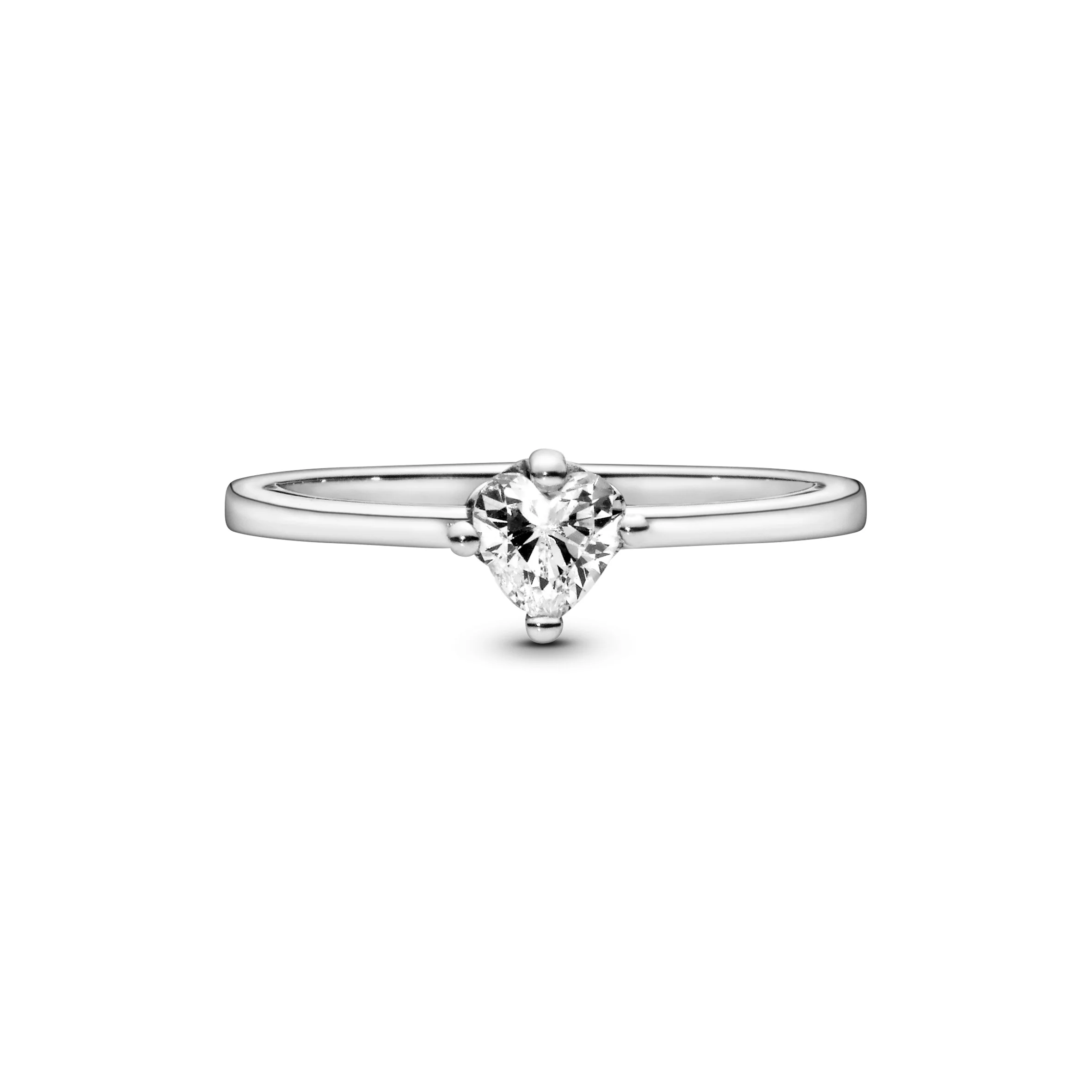 Heart Sterling Silver Ring With Clear Cubic Zirconia - Image 4