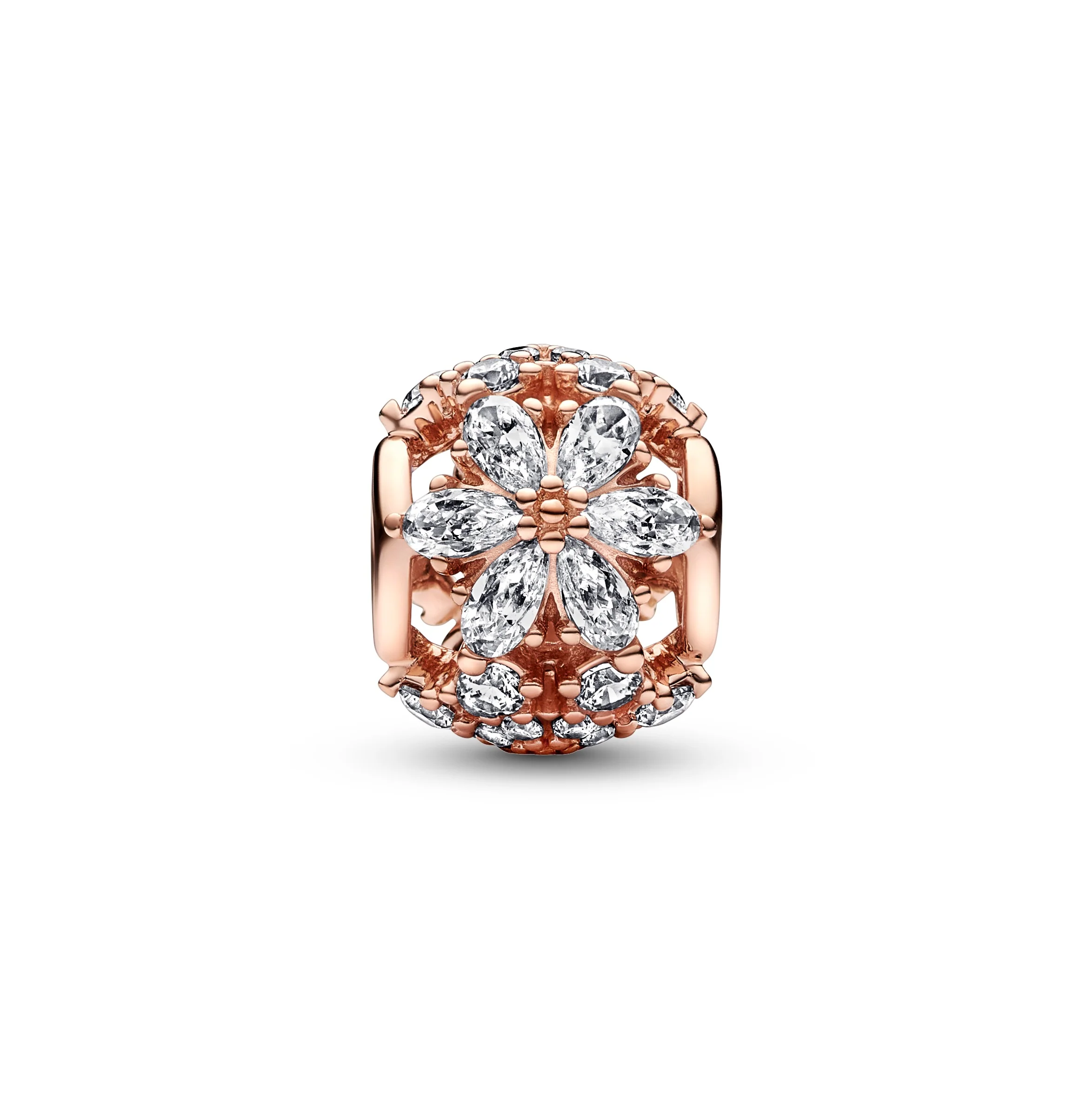 Herbarium Cluster 14K Rose Gold-Plated Charm With Clear Cubic Zirconia