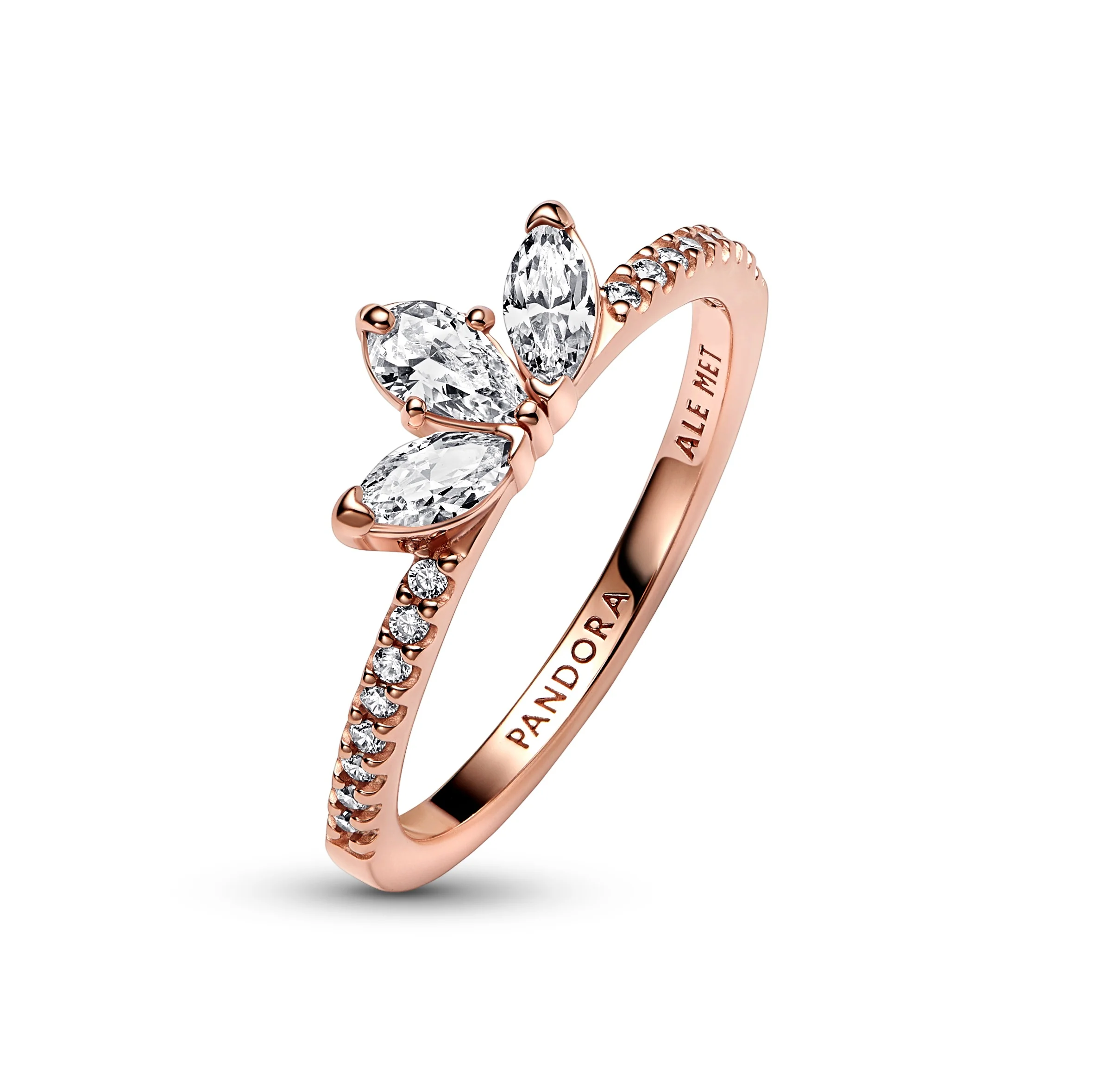 Herbarium Cluster 14K Rose Gold-Plated Ring With Clear Cubic Zirconia - Image 3