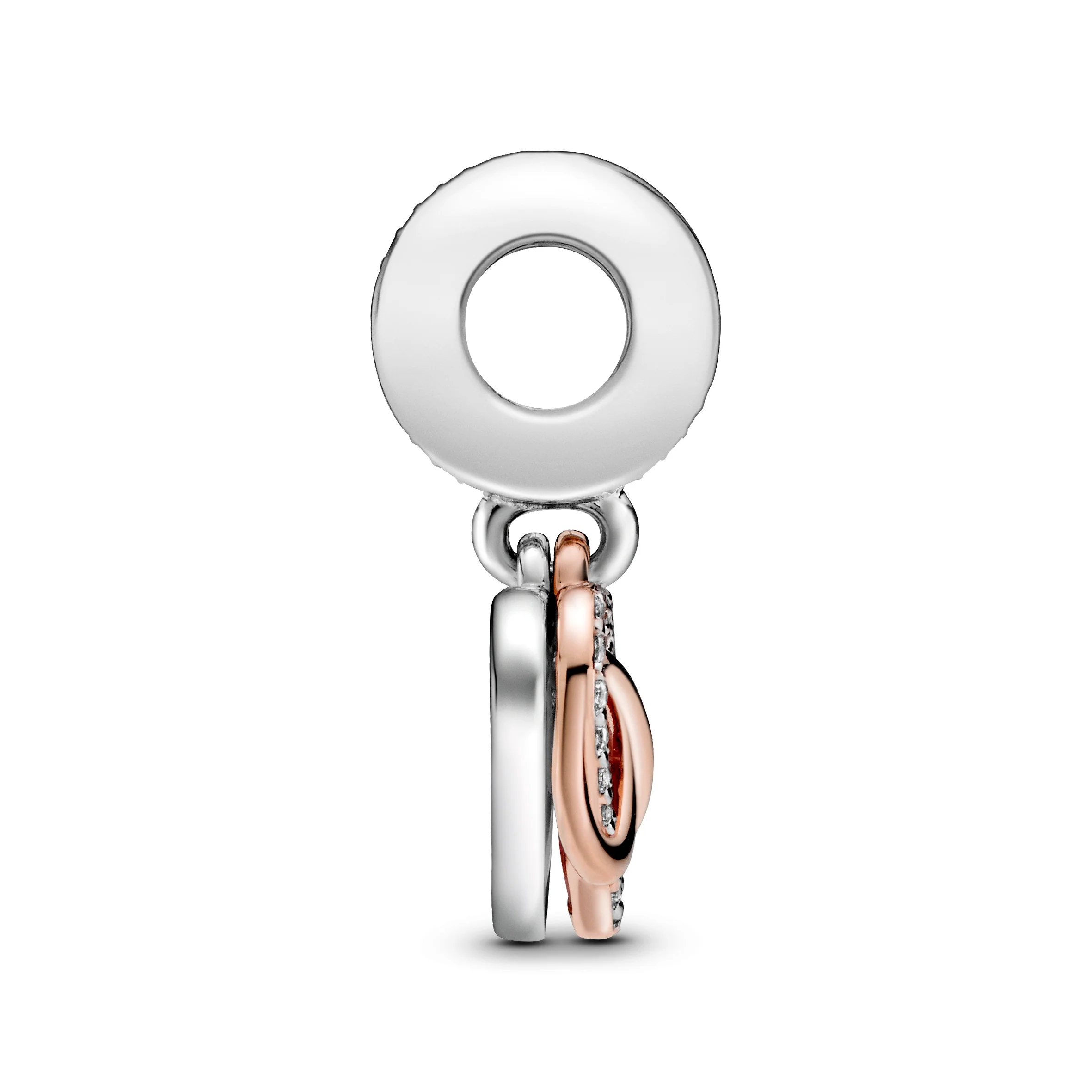 Infinity Heart 14K Rose Gold-Plated And Sterling Silver Dangle With Clear Cubic Zirconia And Pink Enamel - Image 6