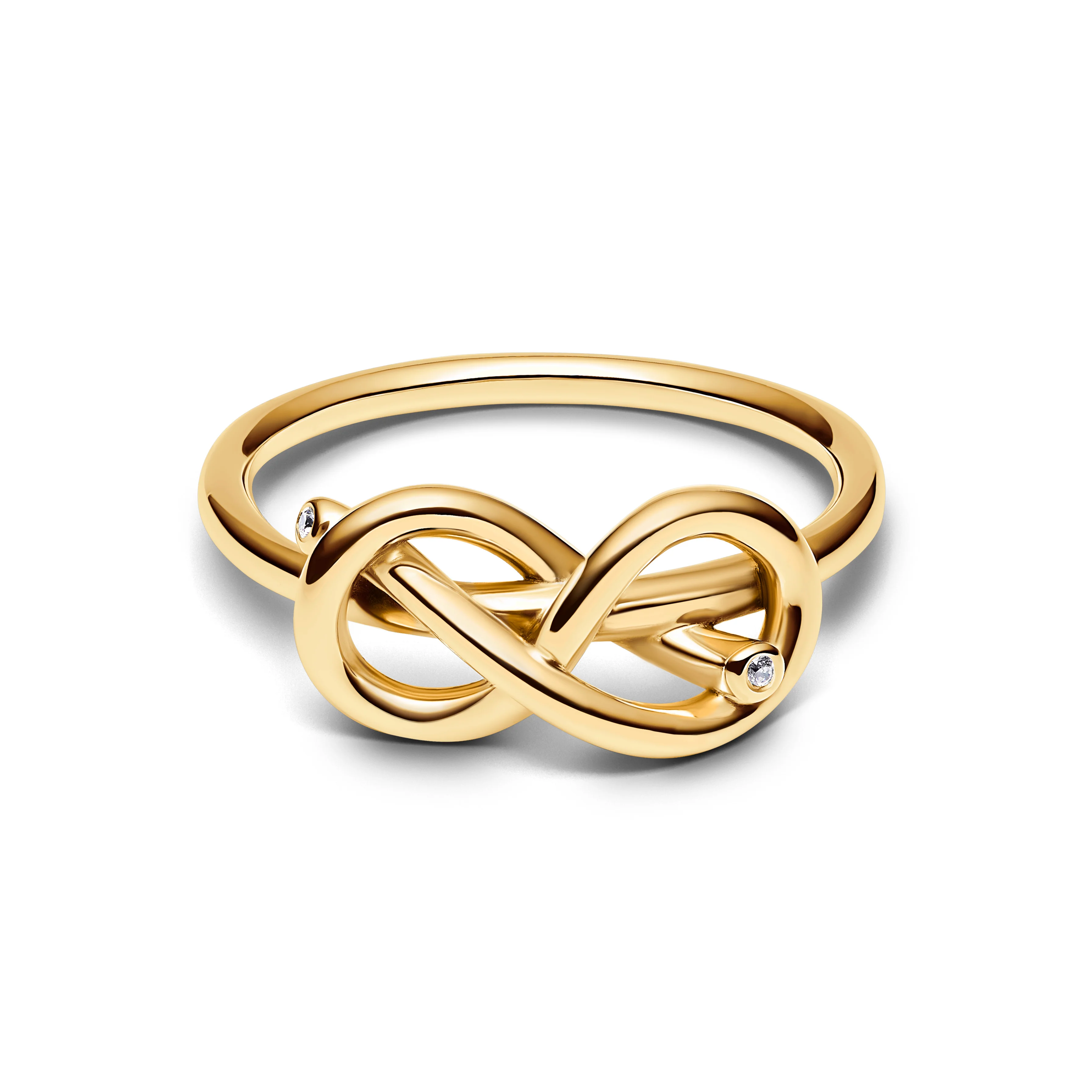 Infinity Knot 14K Gold-Plated Ring With Clear Cubic Zirconia - Image 3