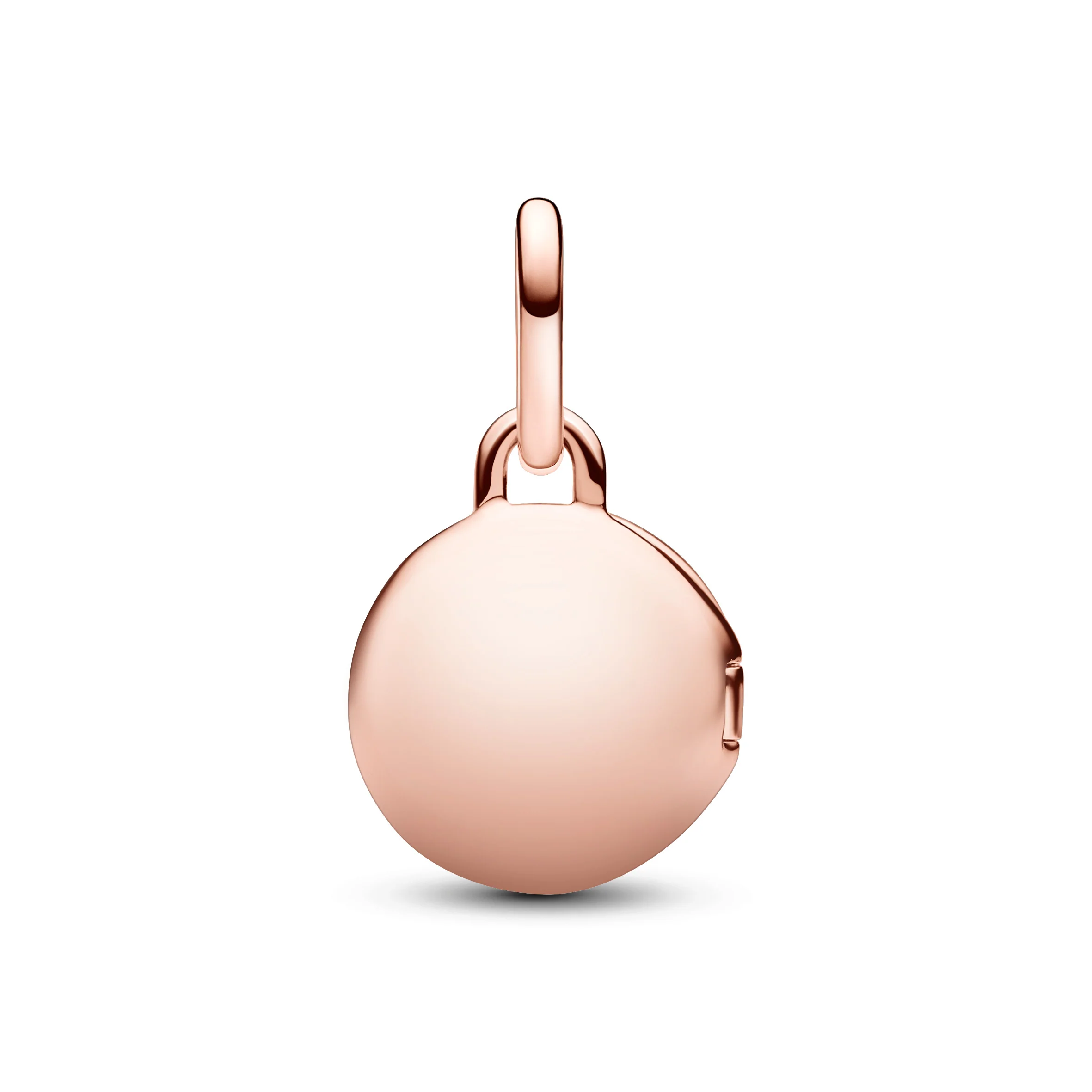 Key Hole Engravable Locket 14K Rose Gold-Plated Dangle With Clear Cubic Zirconia - Image 4